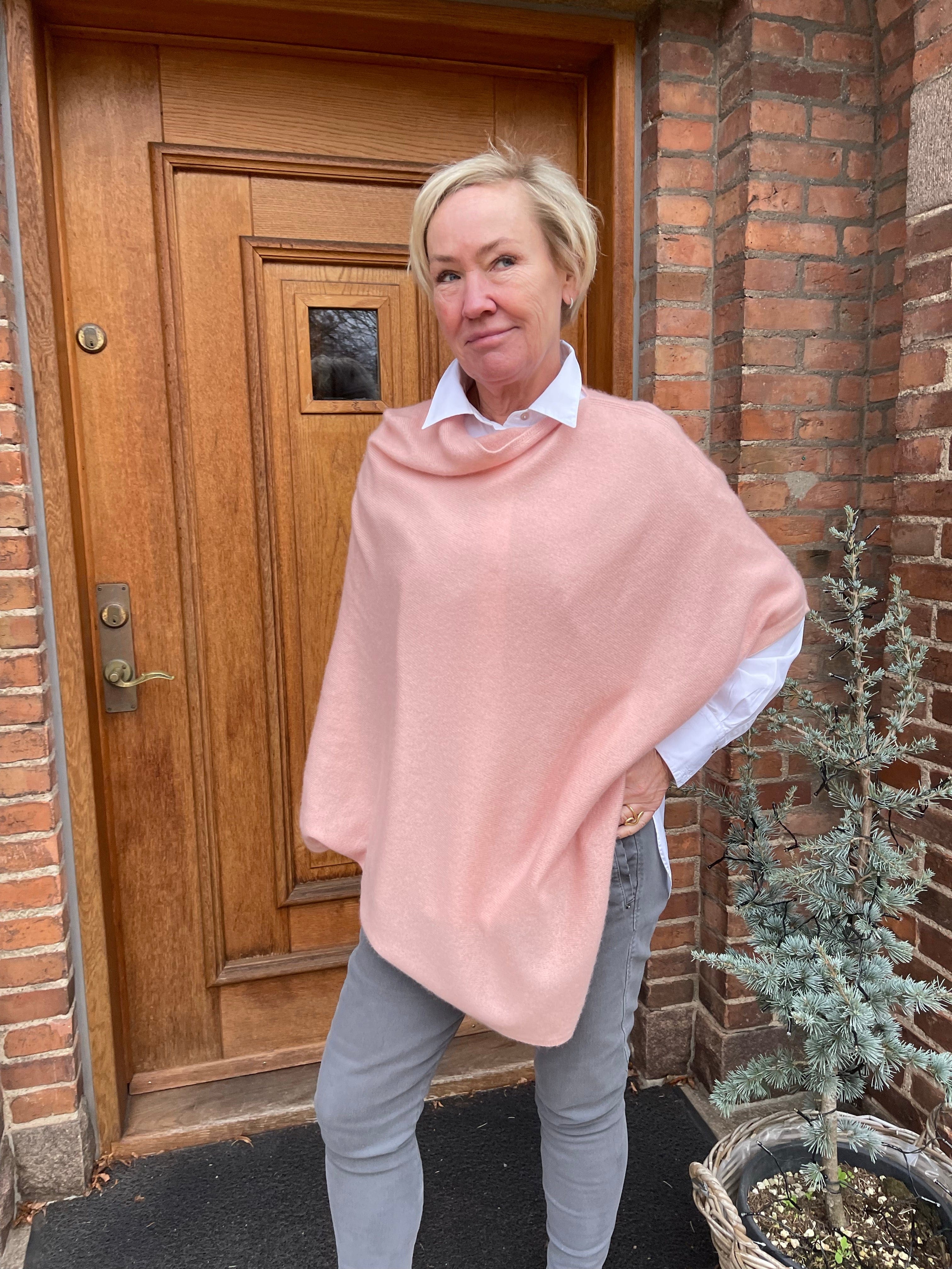 Poncho 100% Cashmere - Rosa Poncho Alot