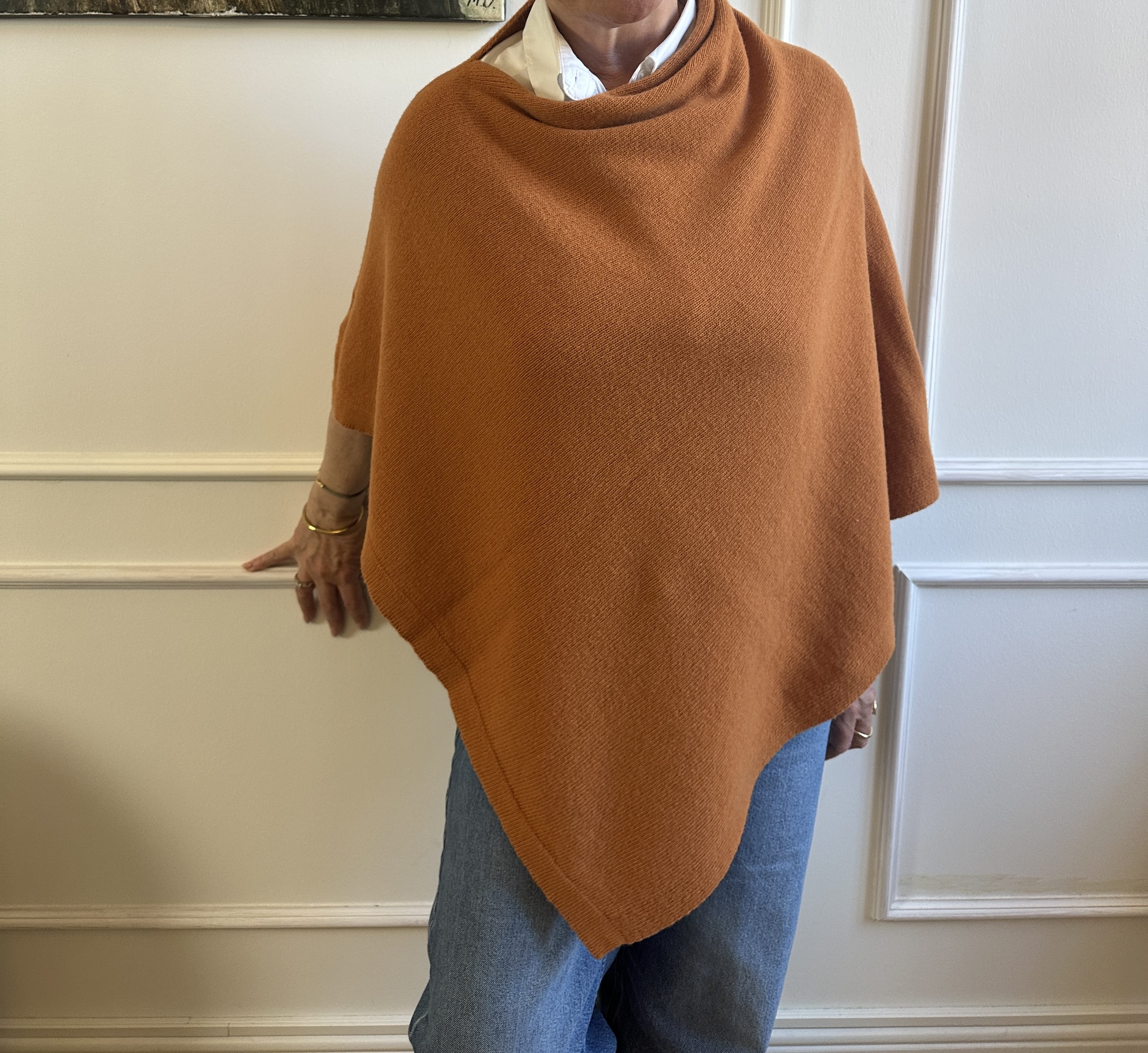 Poncho med cashmere - Rust Assia di Brunetti Federica e C. s.a.s.