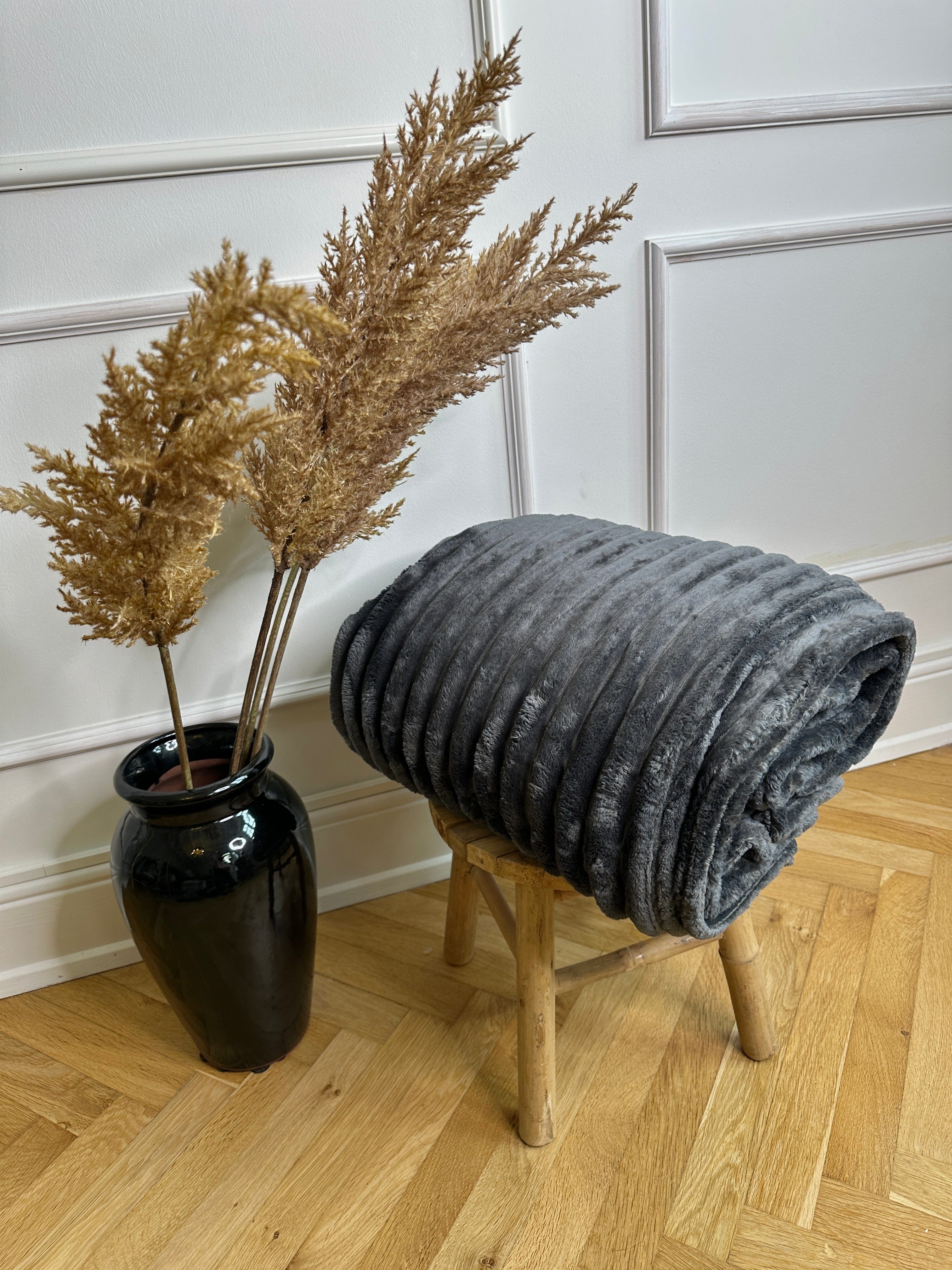 Luxus Fleece plaid i grå (150x200cm) Plaid Otherstuff