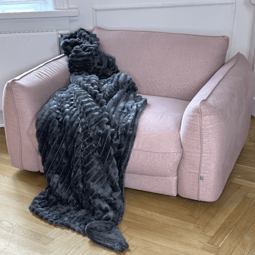 Luxus Fleece plaid i grå (150x200cm) Plaid Otherstuff