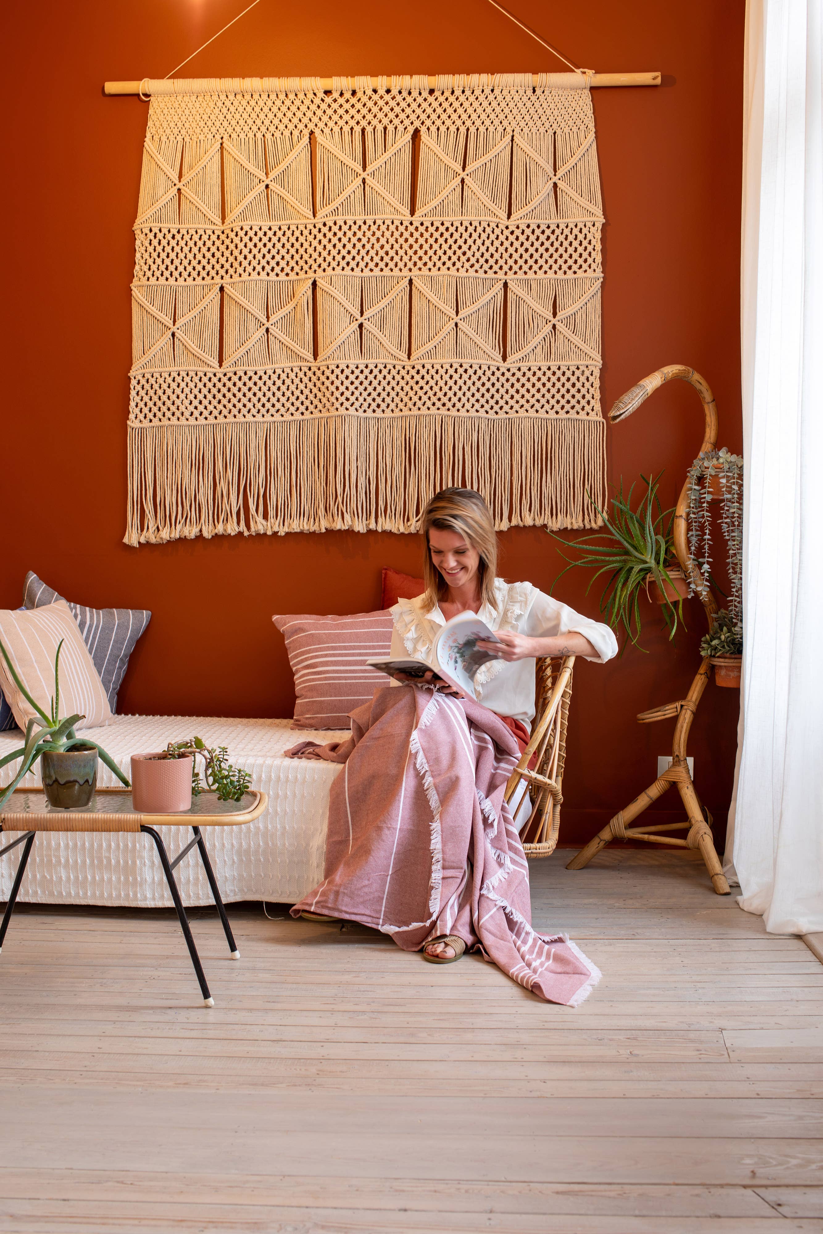 Sommerplaid SOLENE - 150x200 cm: Terracotta Tiseco