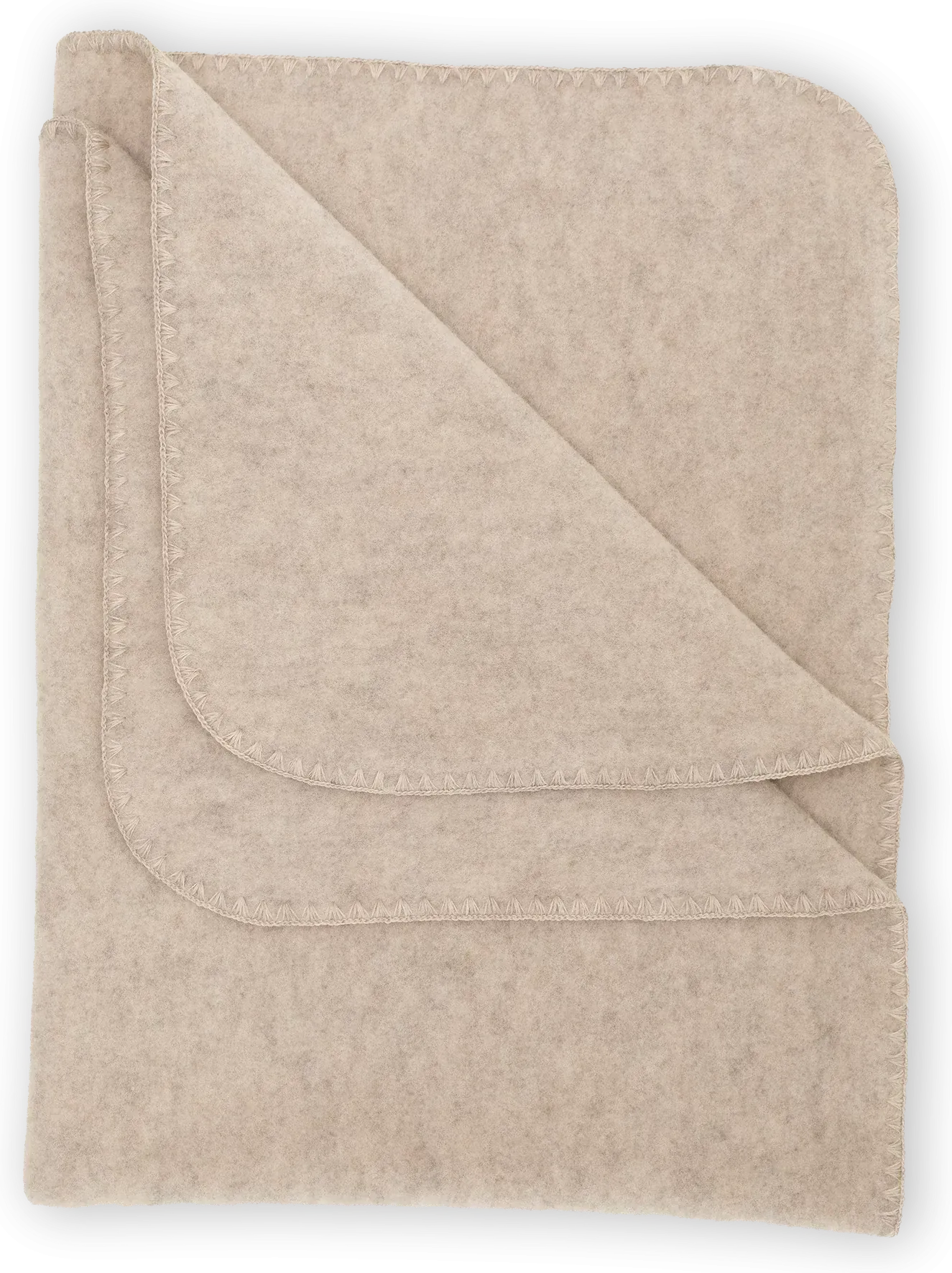 Baby merinould plaid - Sand melange Uldplaiden.dk