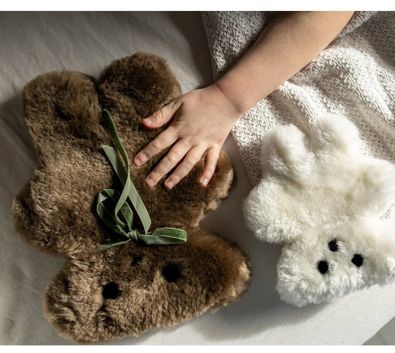 Bamse merino lammeskind - Brun Uldplaiden.dk