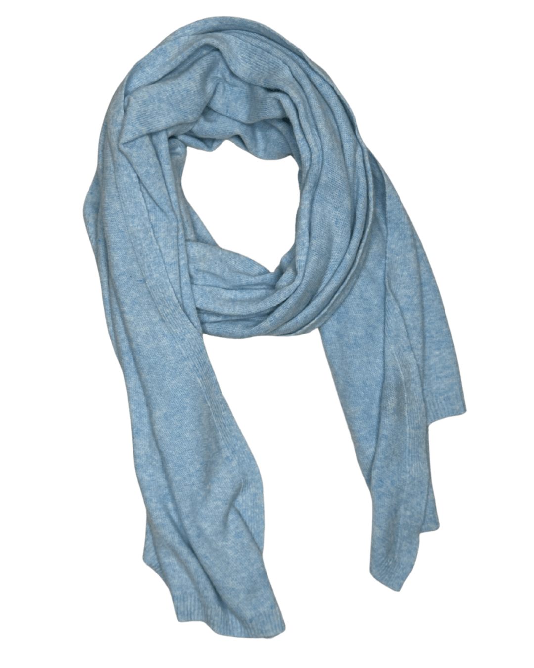 Halstørklæde i 5% cashmere - Meleret isblå Uldplaiden.dk