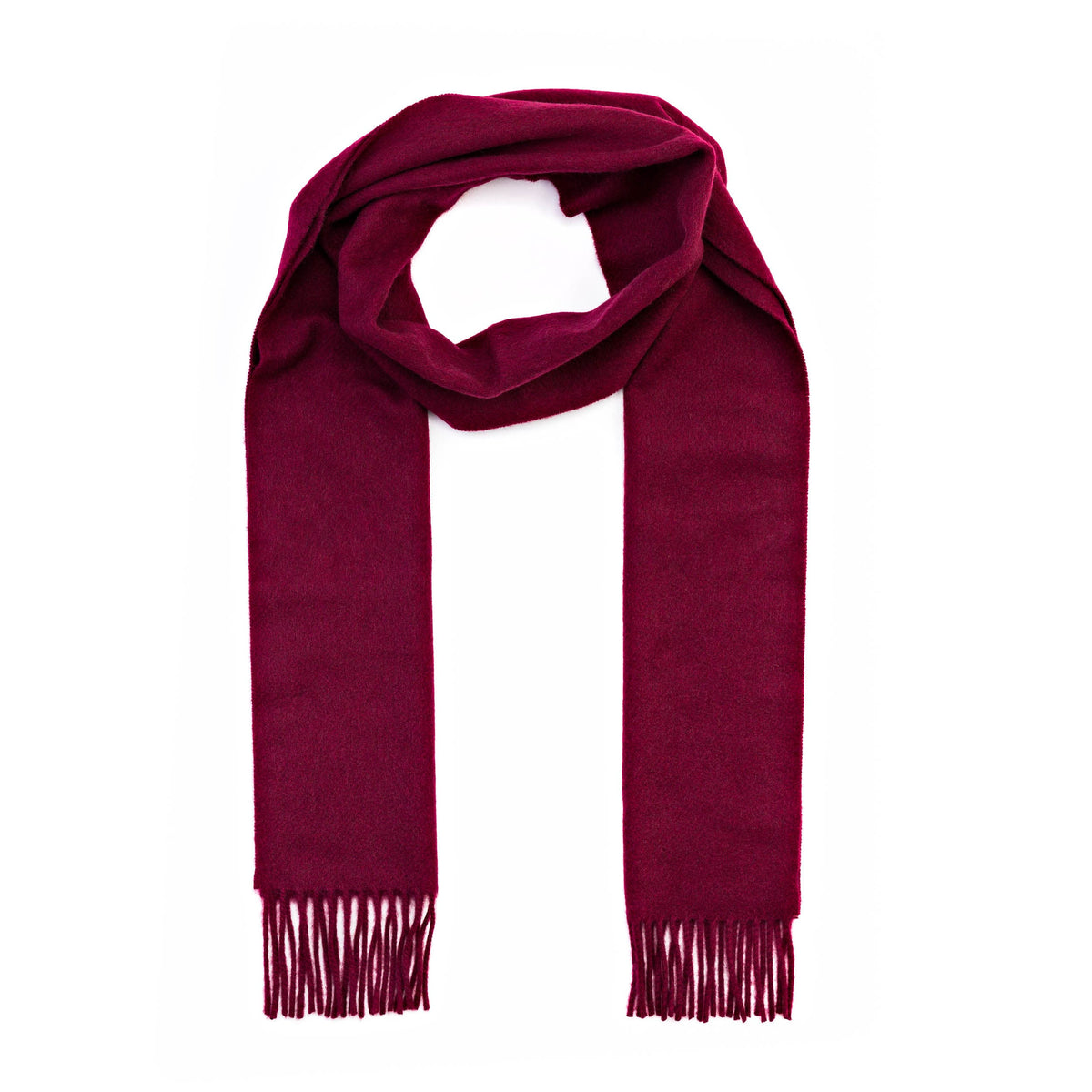 Halstørklæder i 100% irsk cashmere - Vin rød Uldplaiden.dk
