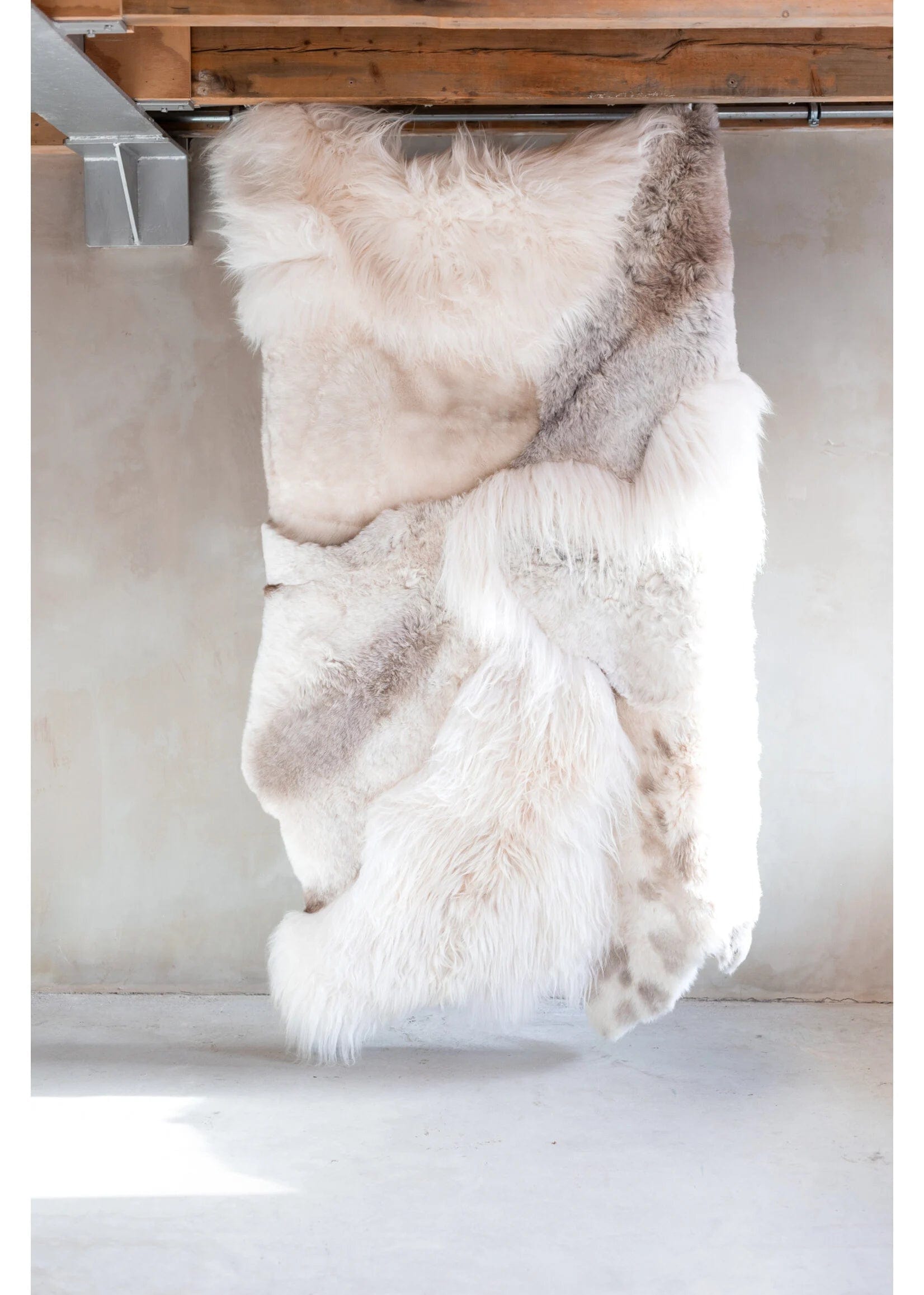 Islandsk lammeskinds tæppe Melange - (Str. 180x120 cm) Lammeskind Uldplaiden.dk