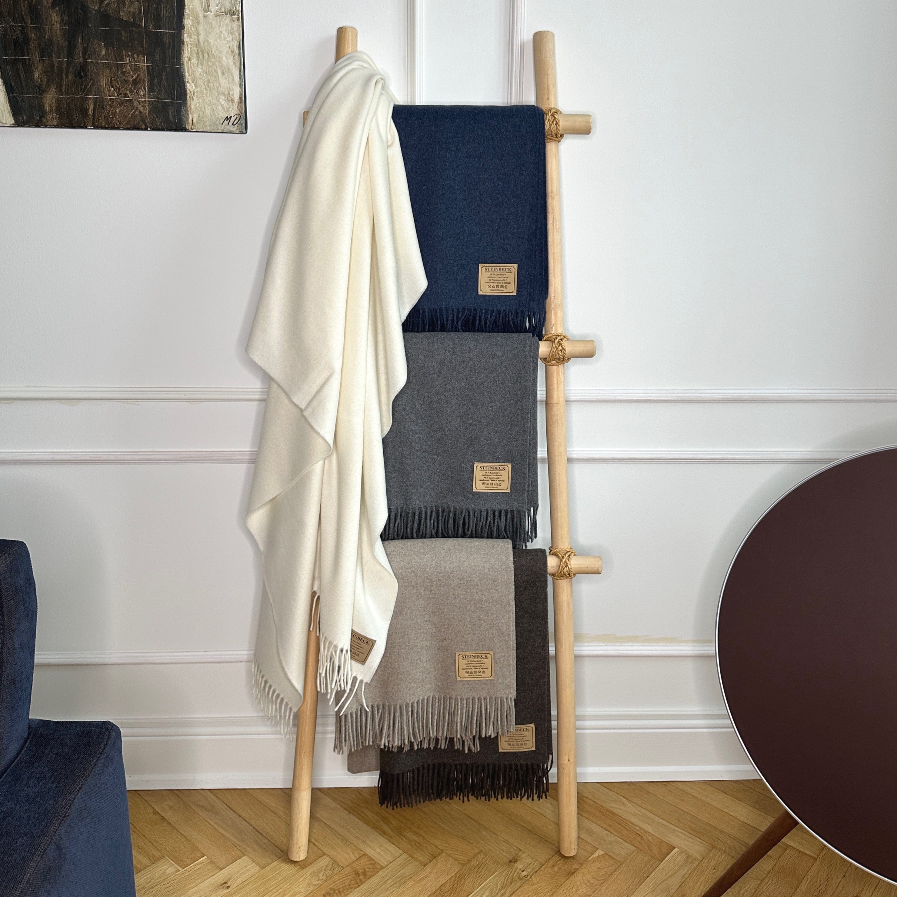 Uldplaid i 20% Cashmere - Hvid (130x180 cm) Plaid Uldplaiden.dk