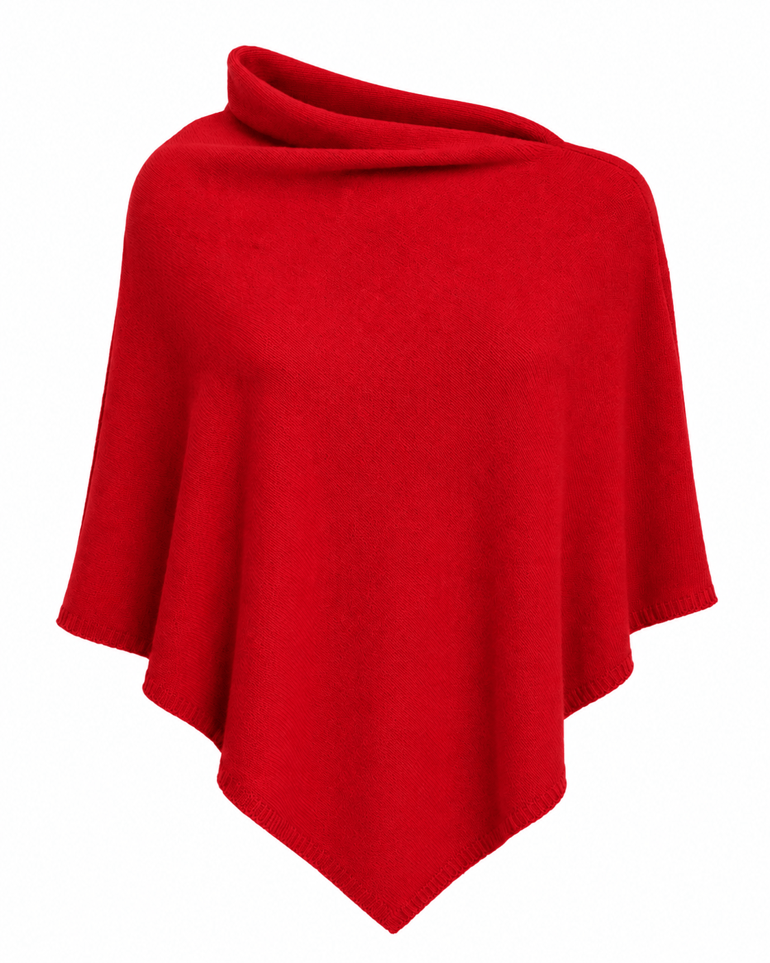 Poncho i 5% cashmere - Rød One size Uldplaiden.dk
