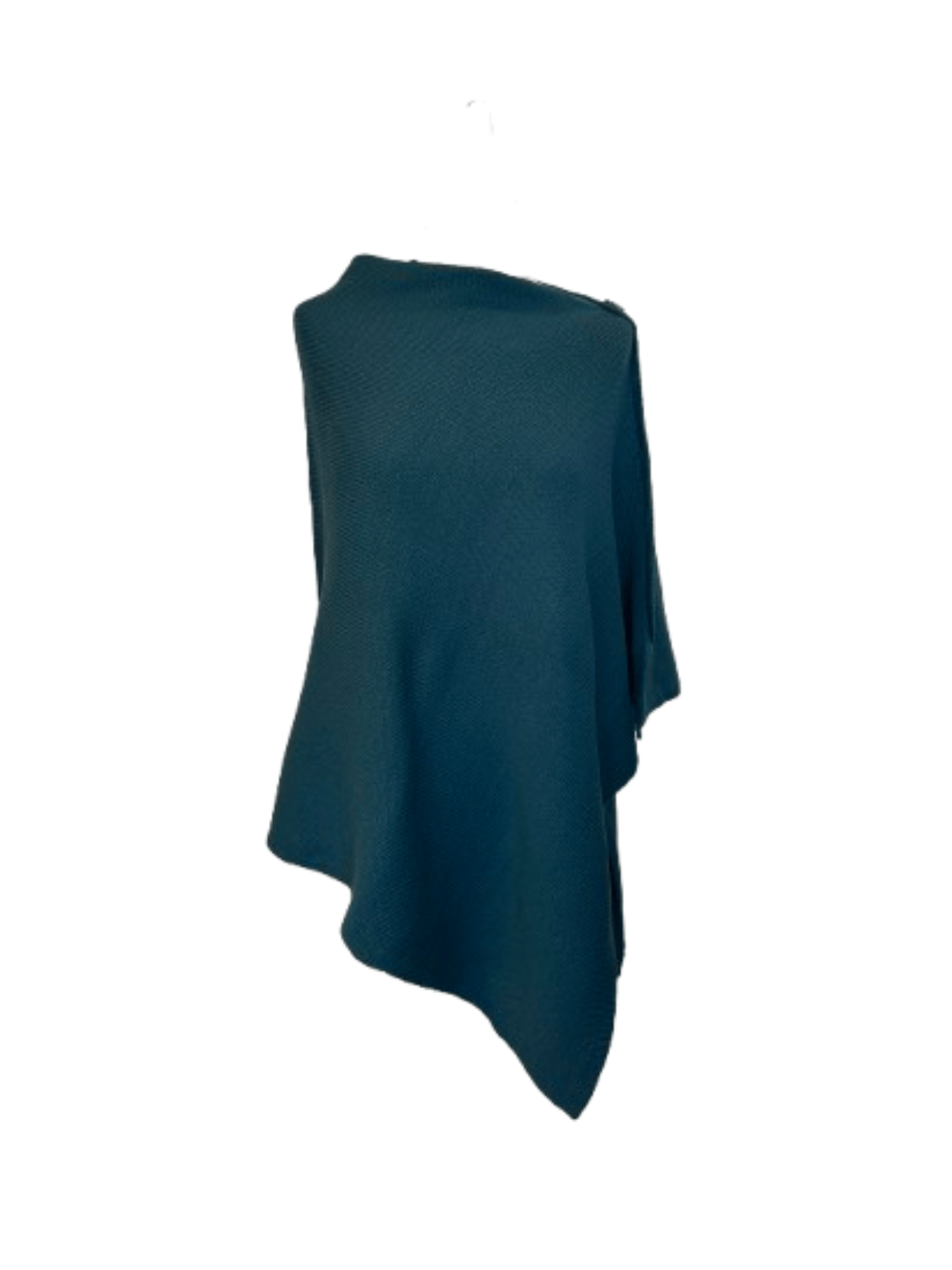 Poncho i blandet uld - Mørk navy m. lyse striber (Kopi) (Kopi) Uldplaiden.dk