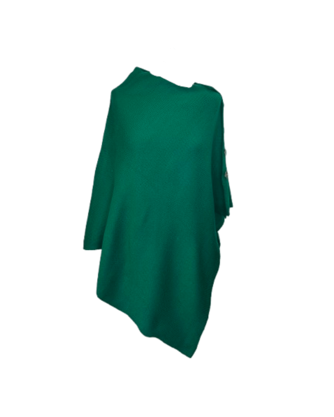 Poncho med knapper - græsgrøn Uldplaiden.dk