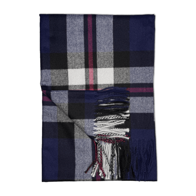 Sjal i uld - Ternet blå/grå Uldplaiden.dk