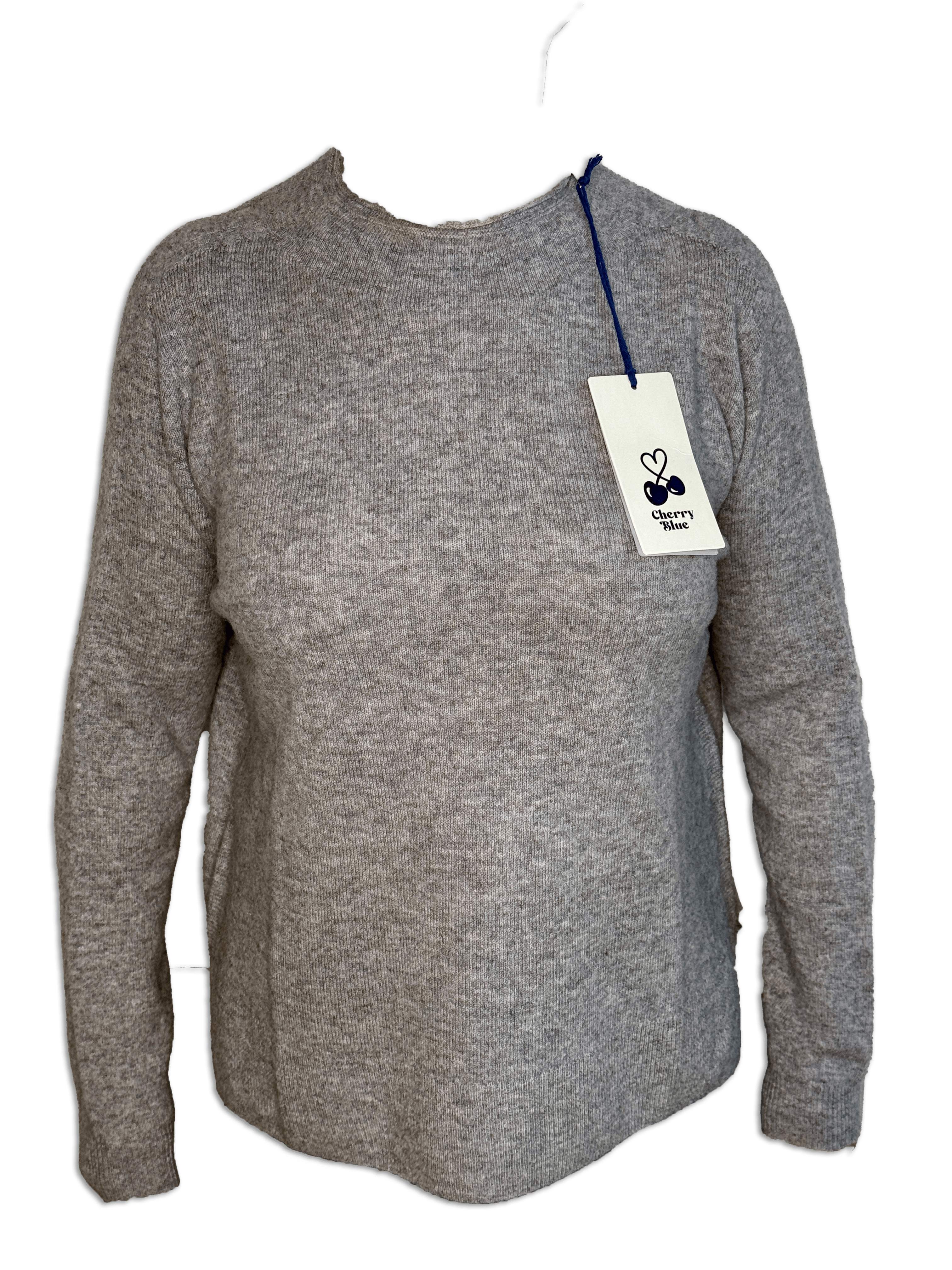 Trøje lysegrå i 10% cashmere str.38/40 trøje Uldplaiden.dk