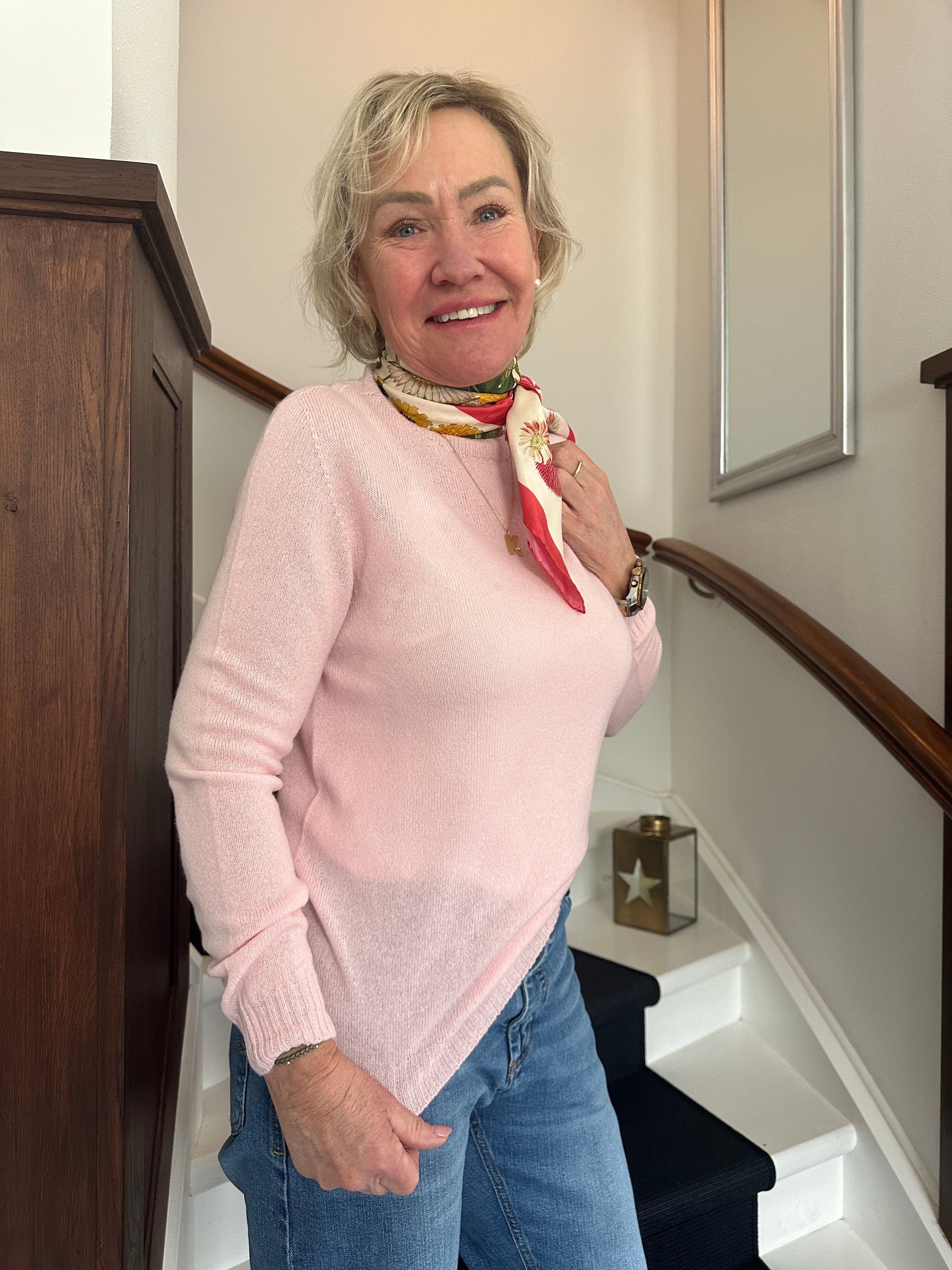 Trøje rosa i 100% cashmere trøje Uldplaiden.dk