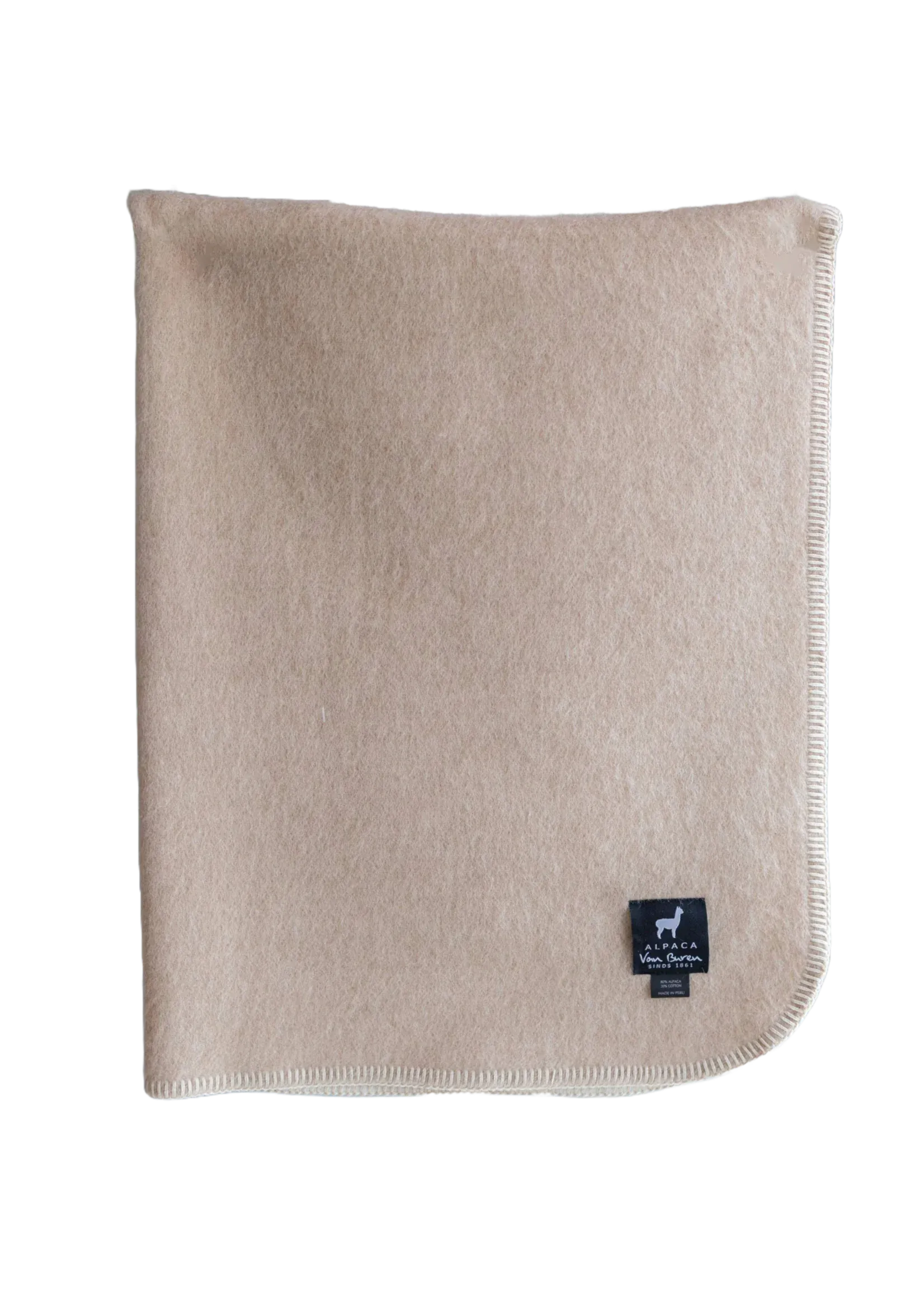 Uldplaid i alpacauld til baby - Lys beige Uldplaiden.dk