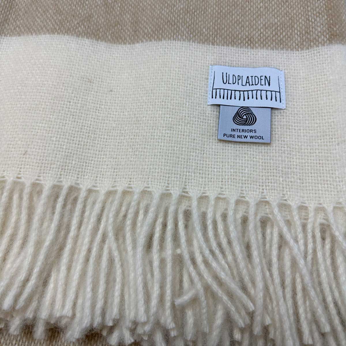 Uldplaid i 100% ren ny uld - Sand Uldplaid Uldplaiden.dk