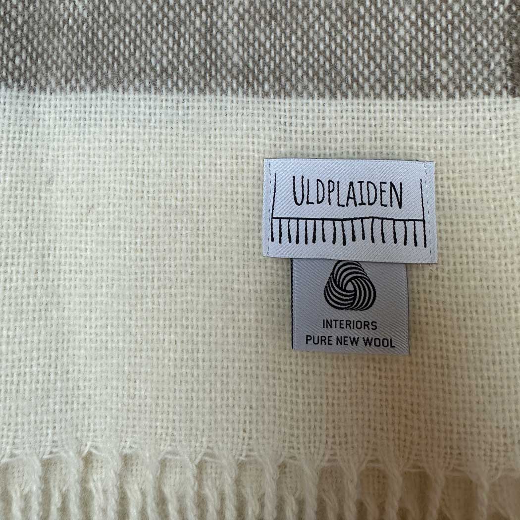 Uldplaid i 100% Ren ny Uld - Taupe Uldplaid Uldplaiden.dk