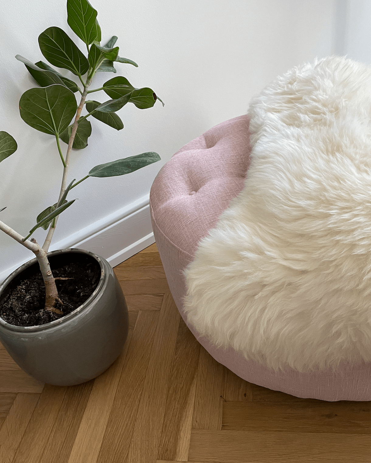 Lammeskind - Hvid (Large) Lammeskind Uldplaiden