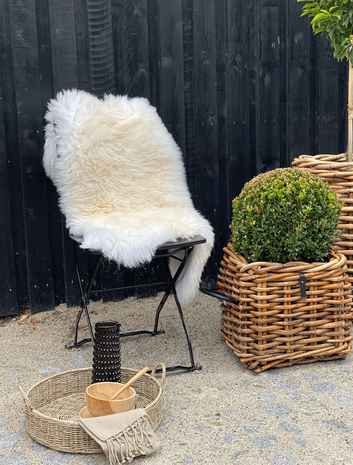 Lammeskind - Hvid (Large) Lammeskind Uldplaiden