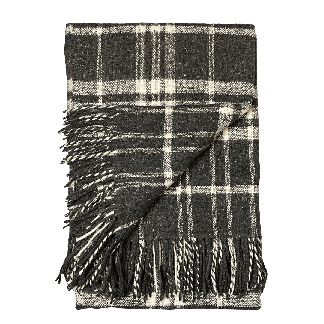 Uldplaid i 100% Recycled - Mørkegrå (140x200 cm) Plaid Uldplaiden