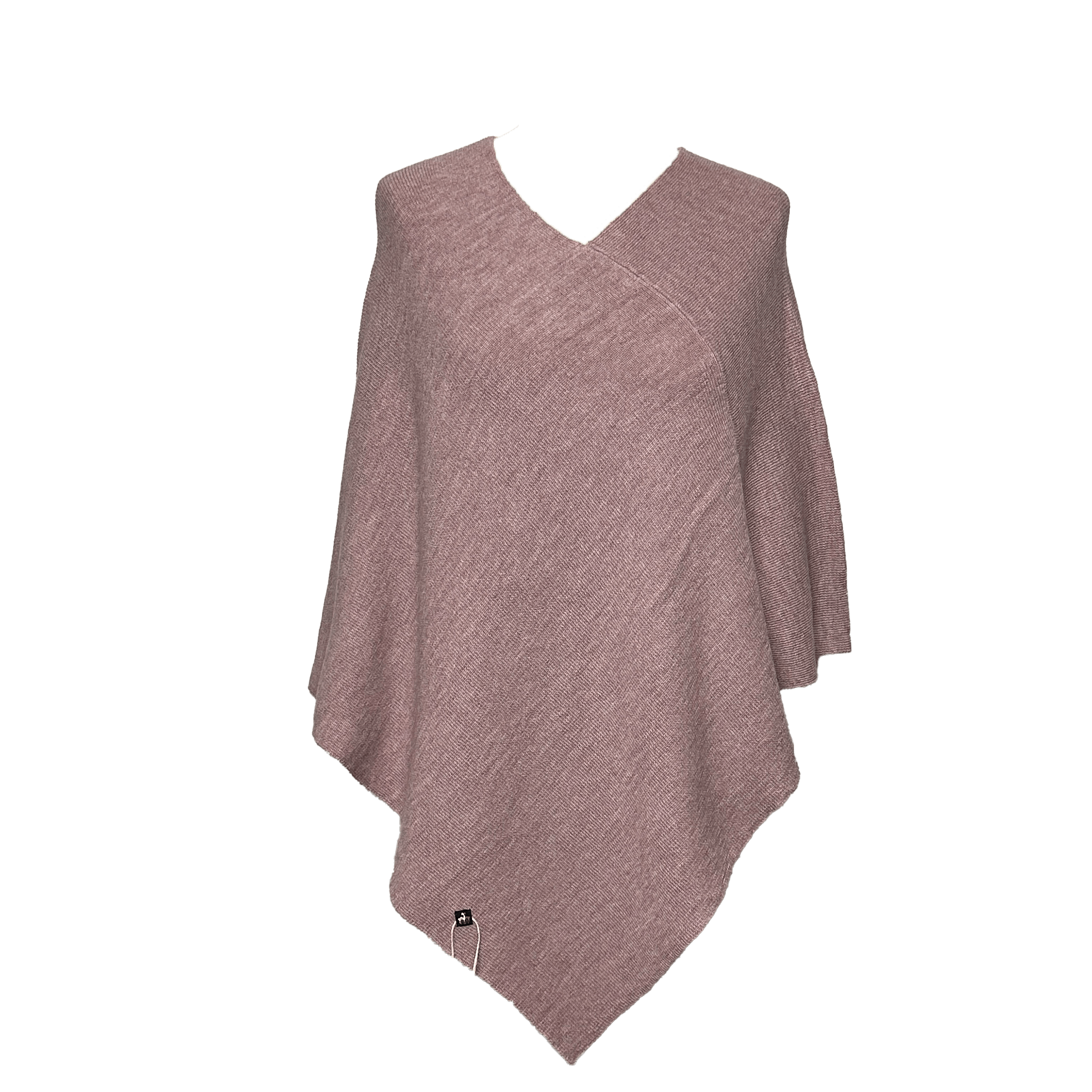 Poncho i 100% Baby alpaca uld - Rosa Poncho Uldplaiden