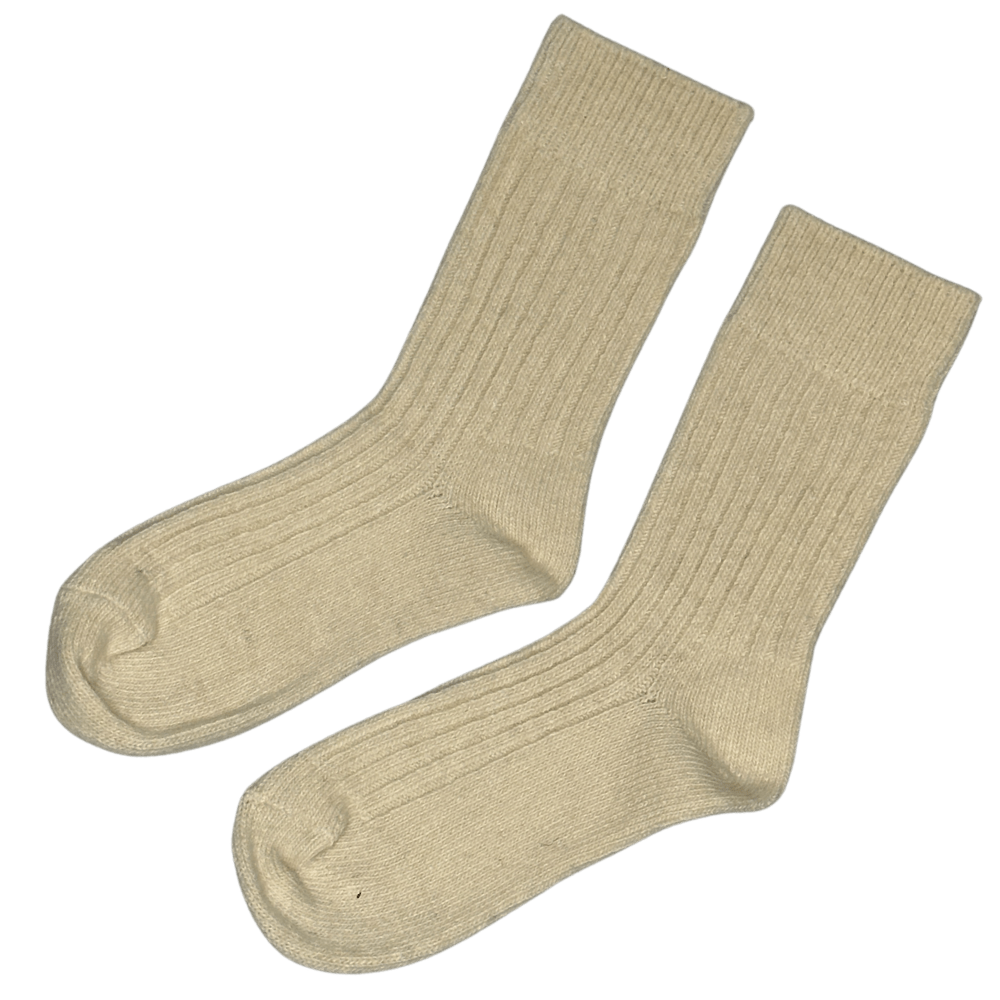 Strømper i alpaca uld - Off white Strømper Uldplaiden