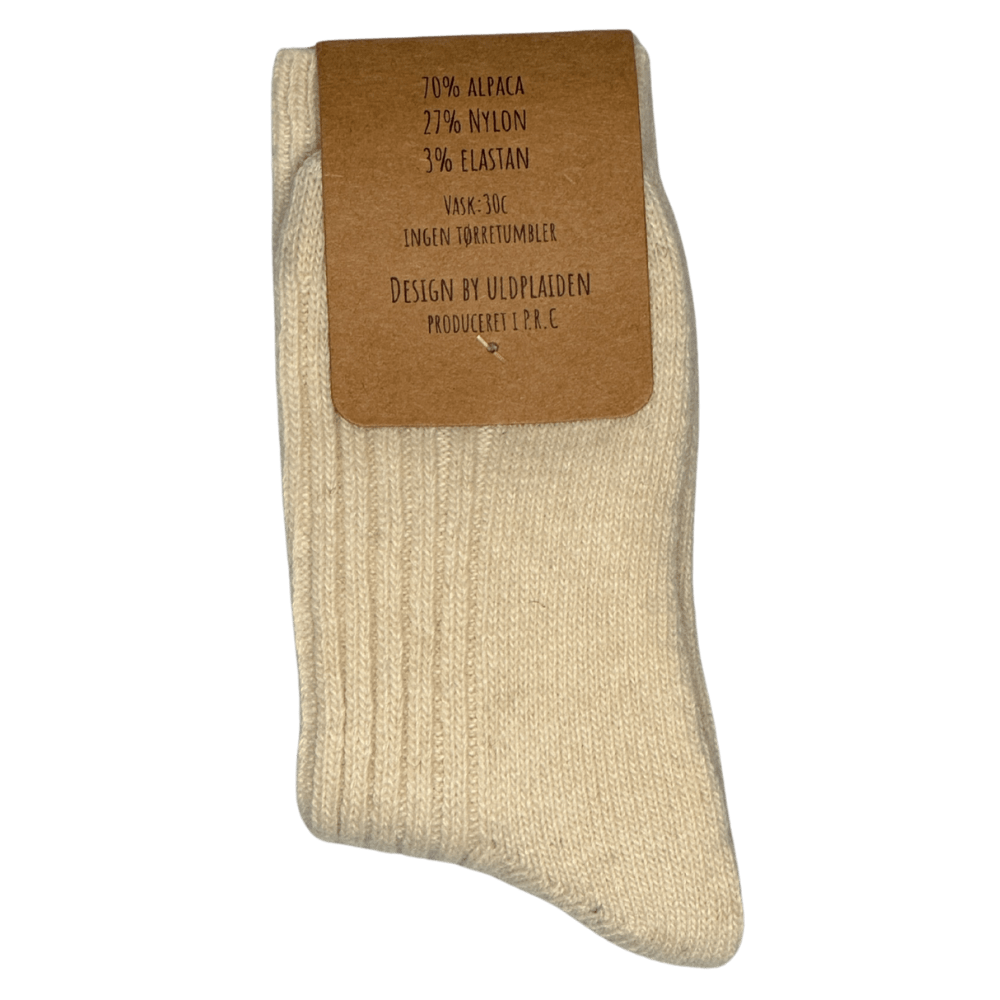 Strømper i alpaca uld - Off white Strømper Uldplaiden