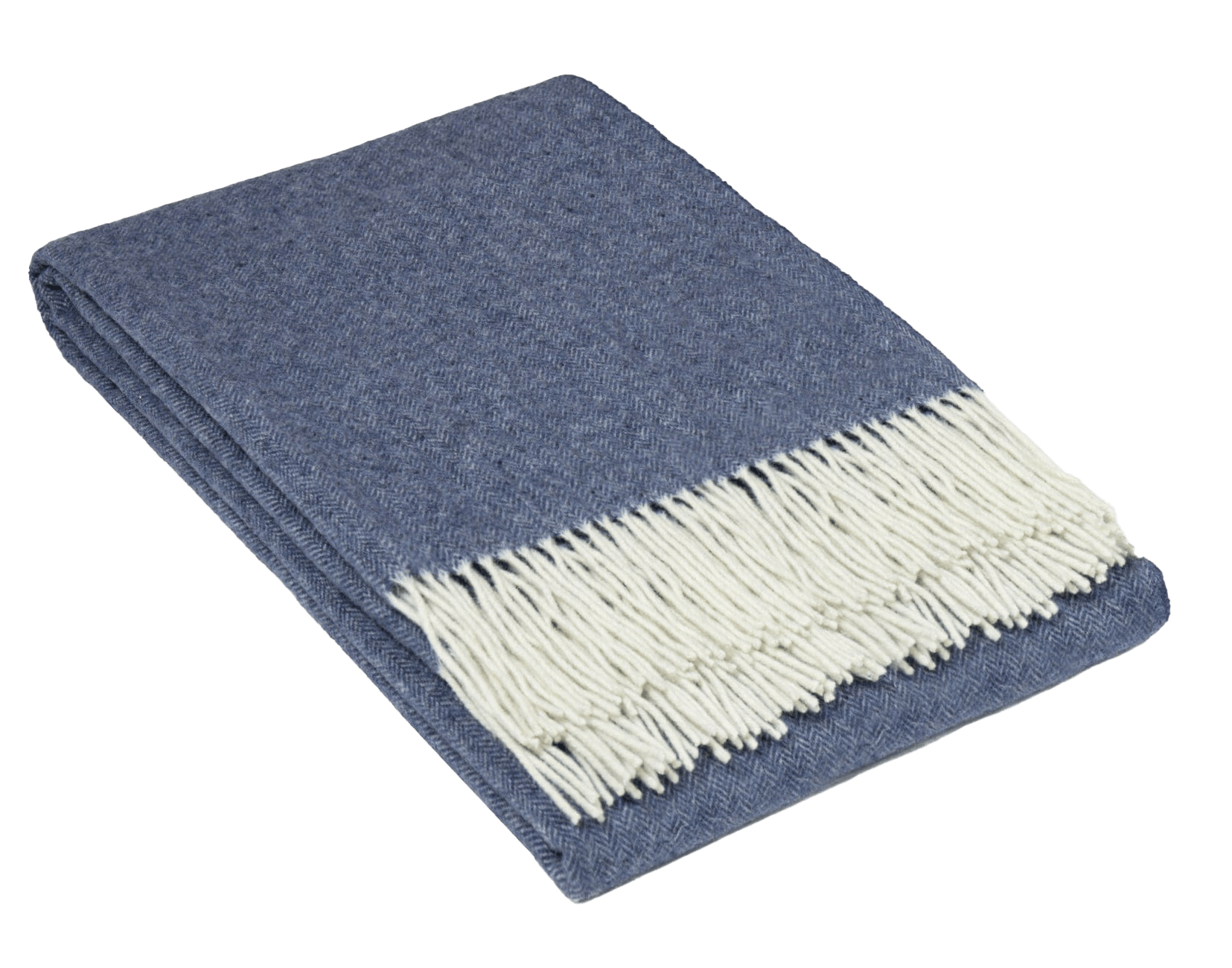 Uldplaid i 10% Cashmere - Navy (140x200 cm) tæppe Uldplaiden