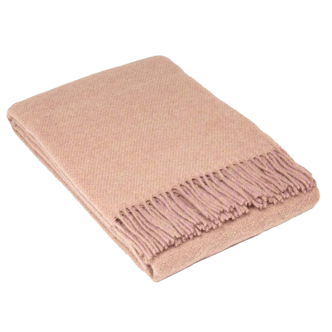 Uldplaid i 100% uld - Dust Sand Rose(140x200 cm) tæppe Uldplaiden