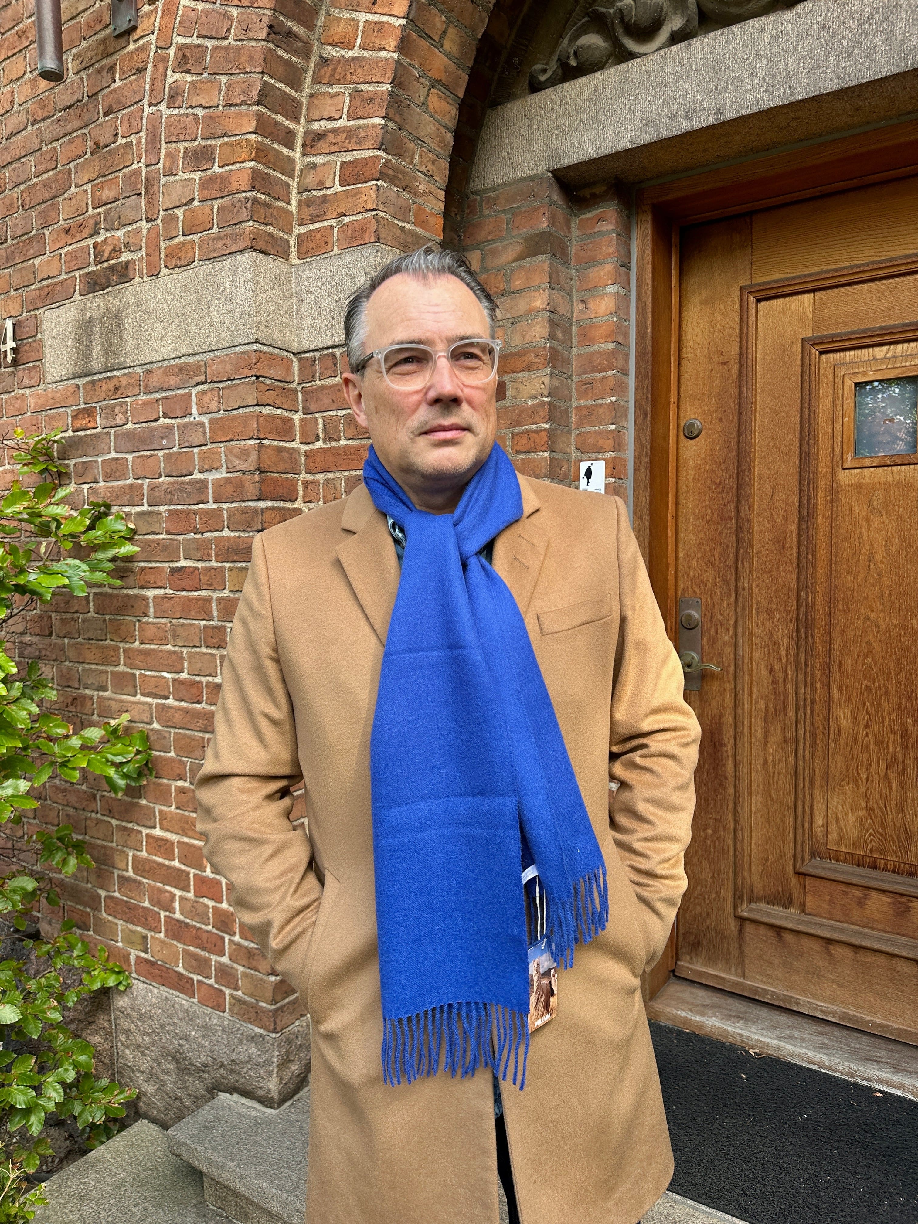 Halstørklæde i 100% baby alpaca uld - Kongeblå Tørklæder og sjaler Uldplaiden