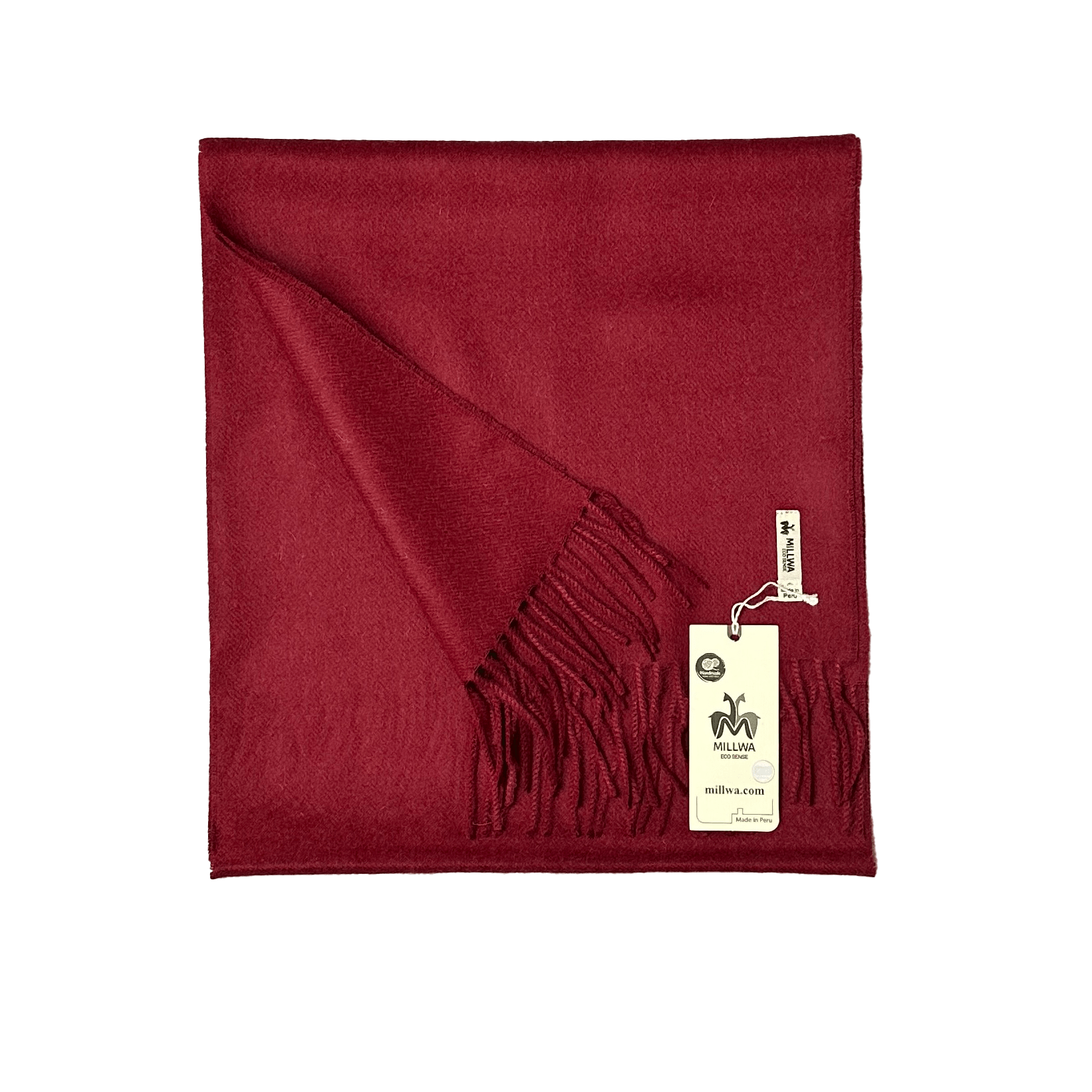 Halstørklæde i 100% baby alpaca uld - Vinrød (30 x 180 cm) Tørklæder og sjaler Uldplaiden