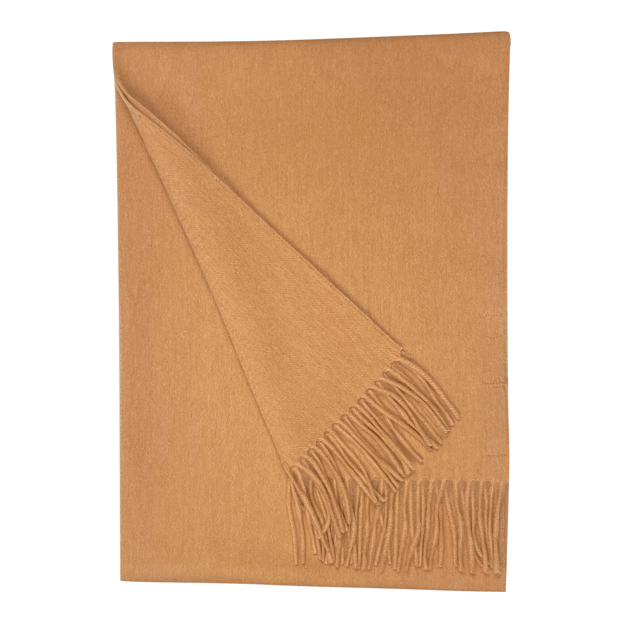 Halstørklæde i 100% Merinould - Camel (30 x 180 cm) Tørklæder og sjaler Uldplaiden