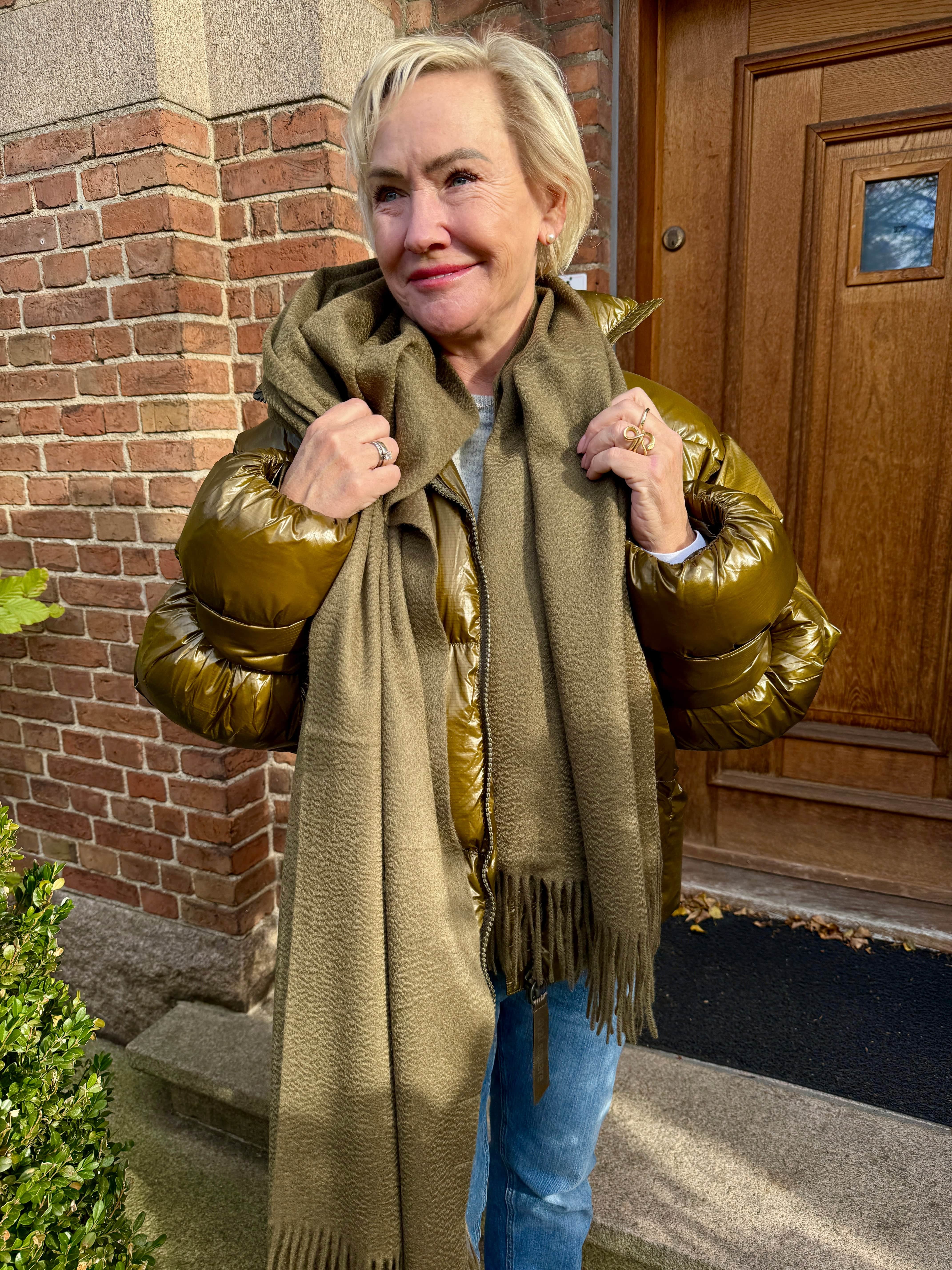 Sjal i 100% Cashmere - Mørkegrøn (70x200 cm) Tørklæder og sjaler Uldplaiden