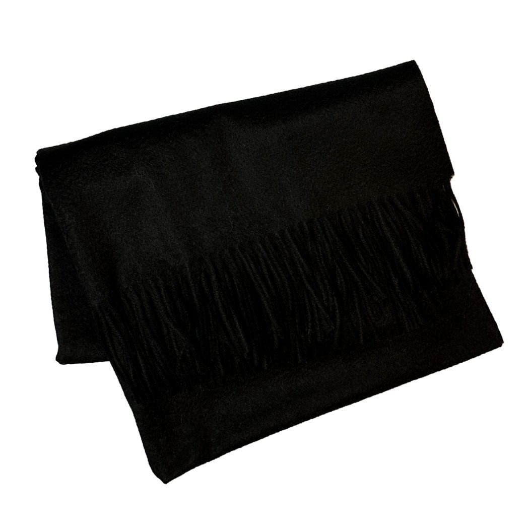 Sjal i 100% Merinould - Sort (70x200 cm) Tørklæder og sjaler Uldplaiden