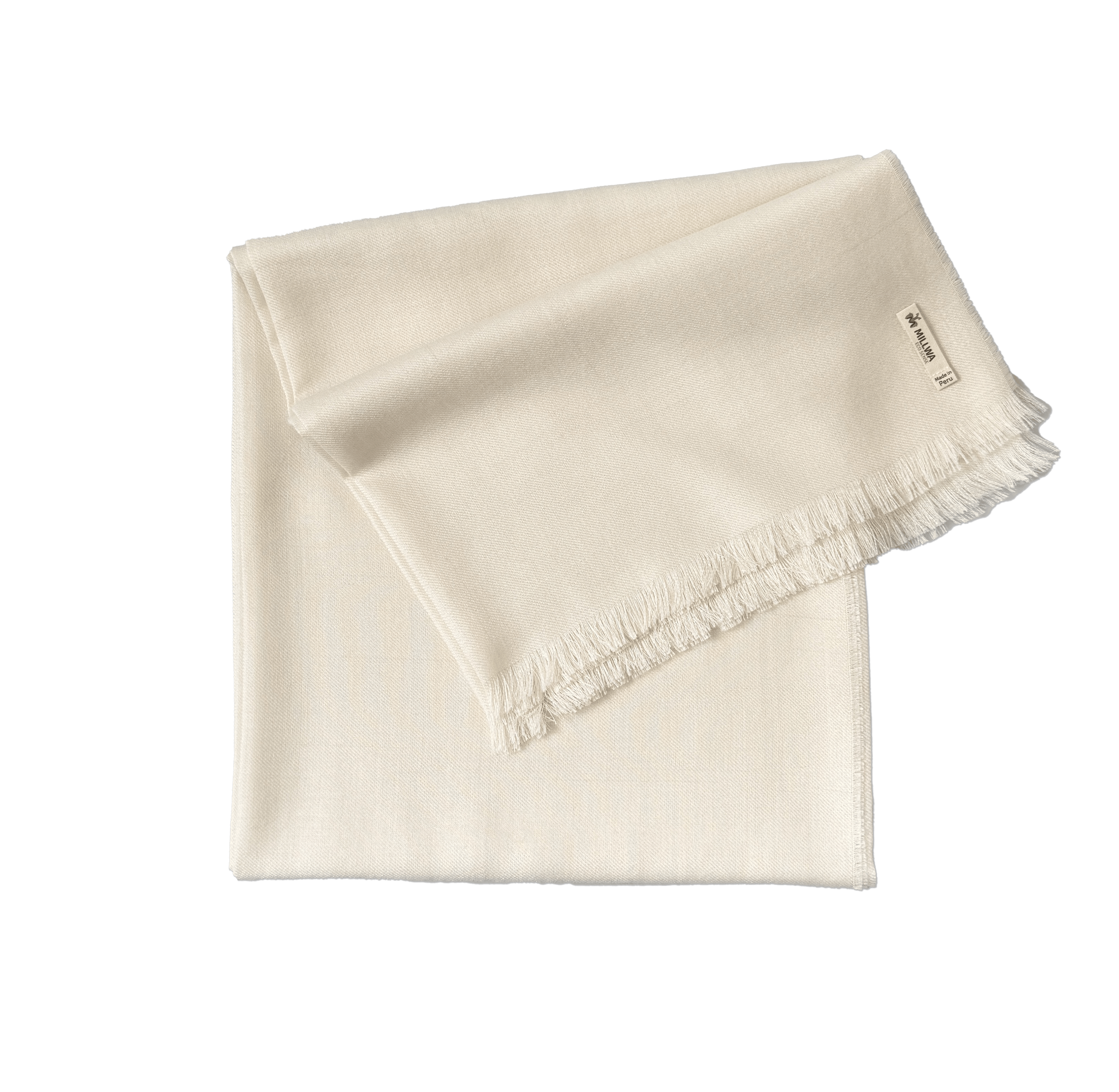 Sjal i baby alpaca uld og silke - Off white Tørklæder og sjaler Uldplaiden