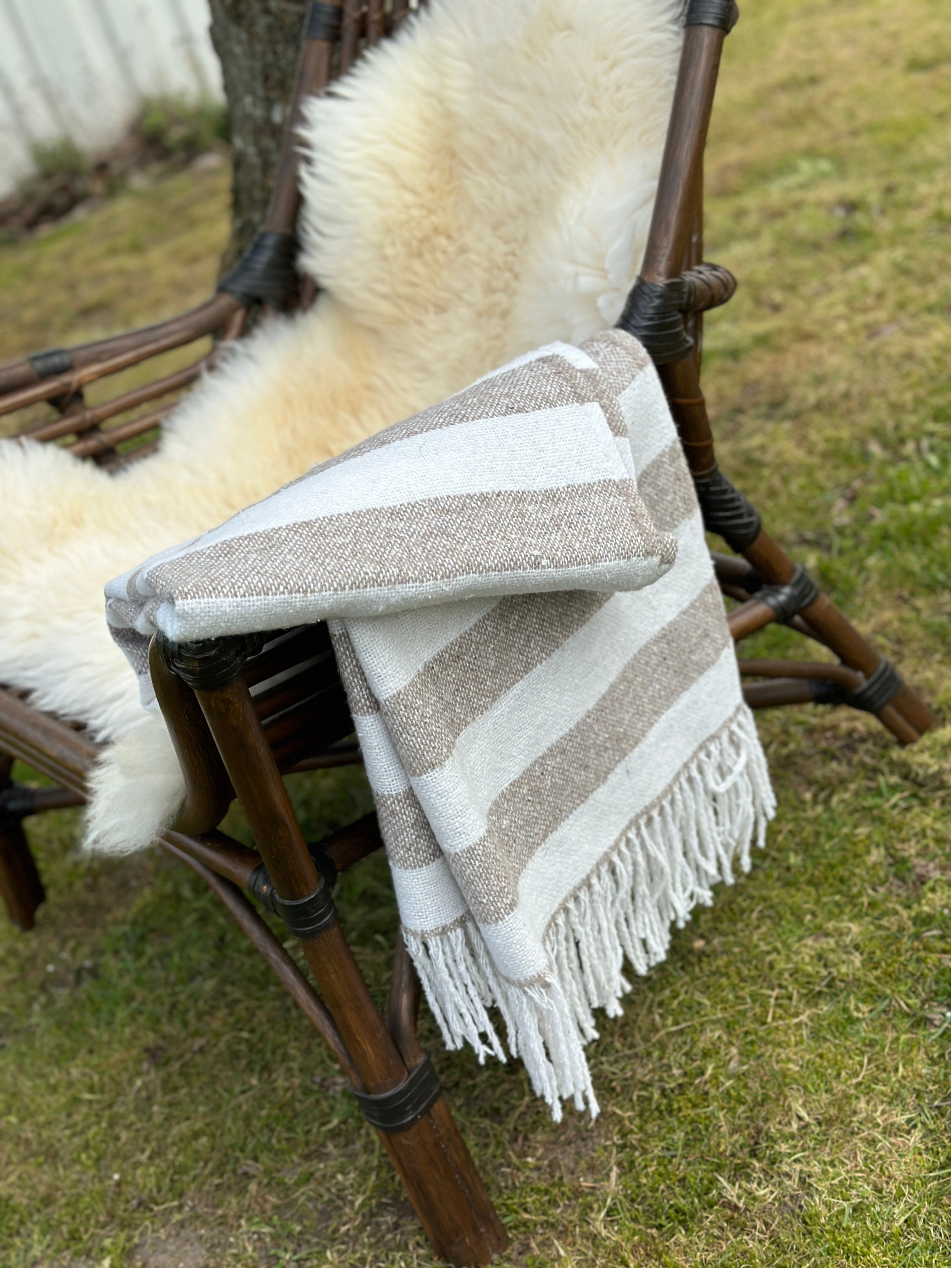 Hasmark Plaid I Sand - 100% Recycled Uldplaid Uldplaiden