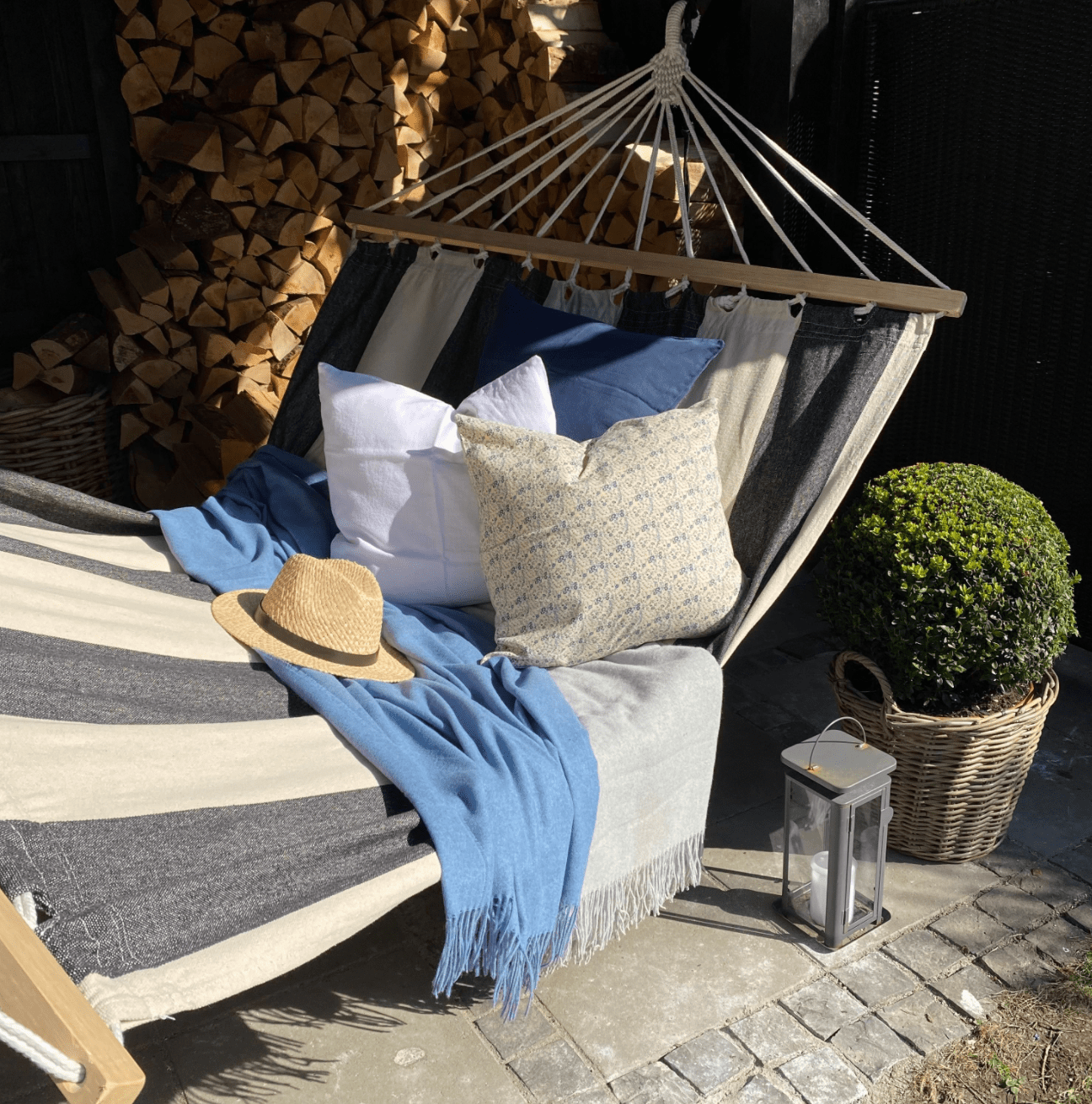 Plaid i 20% Merinould - Lyseblå (140x200 cm) Uldplaid Uldplaiden