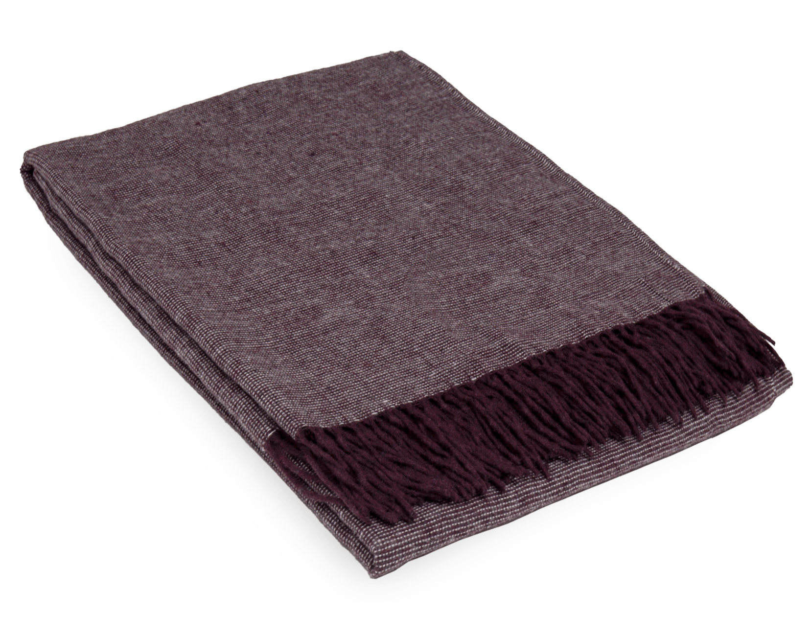 Plaid i 20% Merinould - Melange Blomme (140x200 cm) Uldplaid Uldplaiden