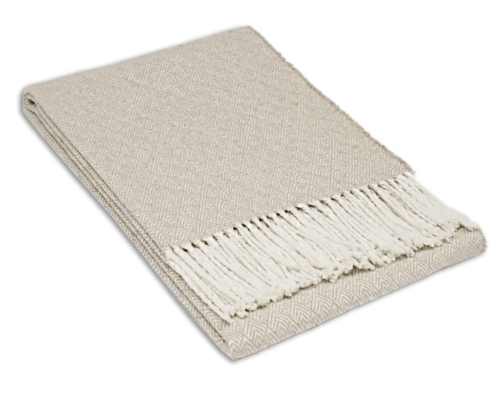 Recycled Bomuldsplaid - Beige (140x200 cm) Uldplaid Uldplaiden