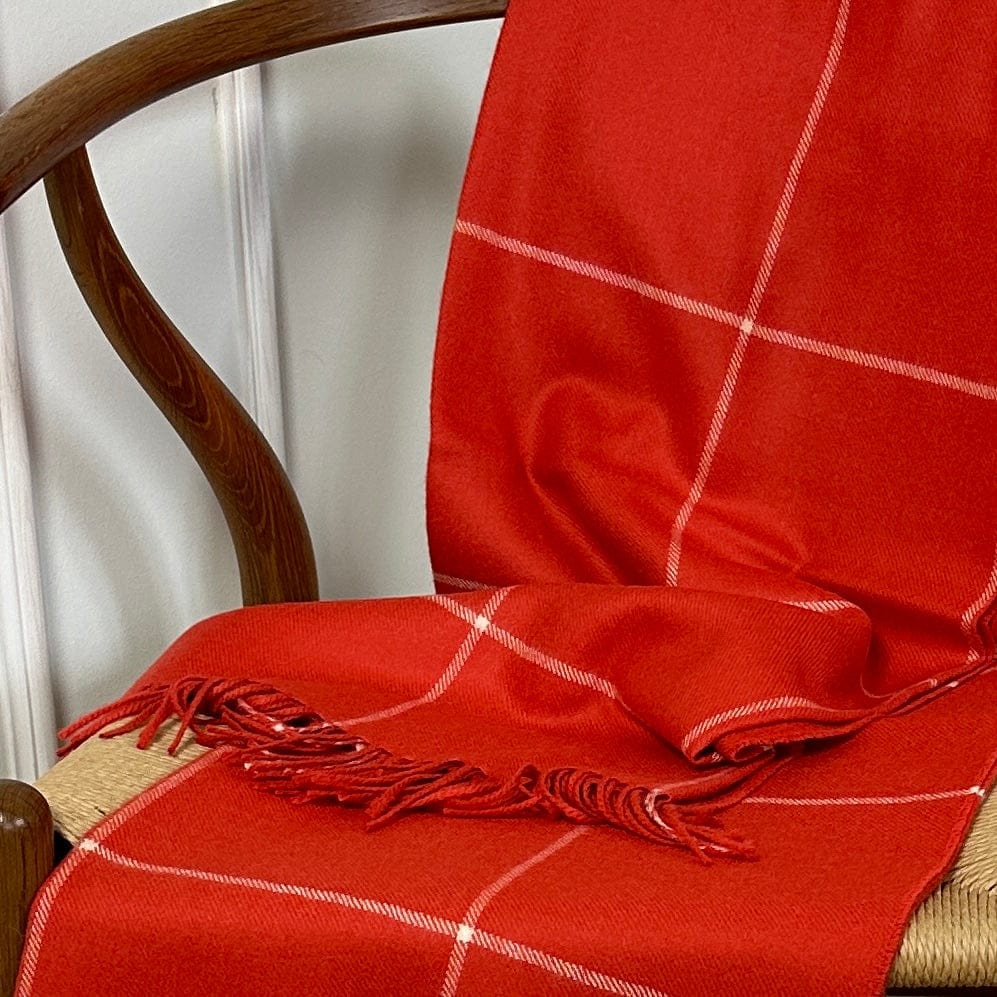 Uldplaid i 100% baby alpaca uld - Orange (130x180 cm) Uldplaid Uldplaiden