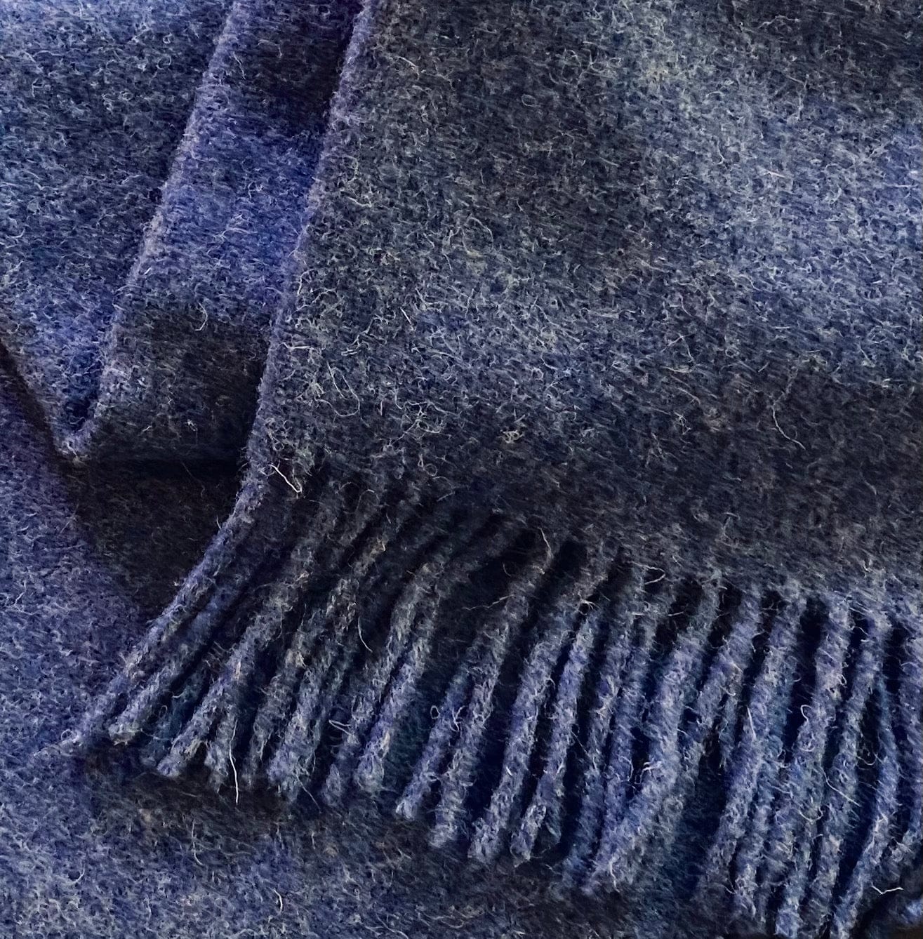 Uldplaid i 100% Uld - Blå Melange (140x200 cm) Uldplaid Uldplaiden