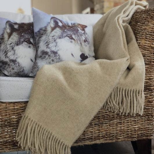 Uldplaid i 100% uld - Mørk Natur Melange (140x200 cm) Uldplaid Uldplaiden