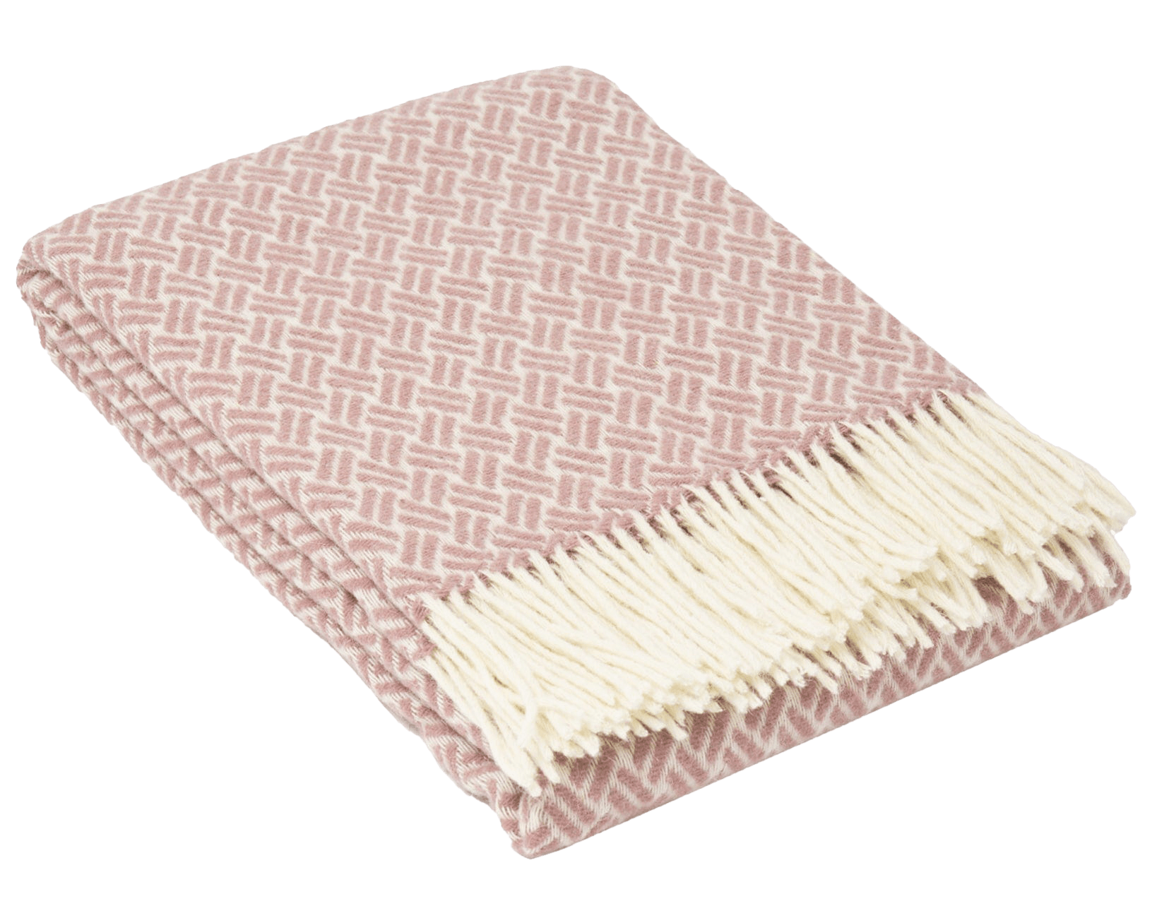 Uldplaid i 100% uld - Rosa m. Tern (140x200 cm) Uldplaid Uldplaiden