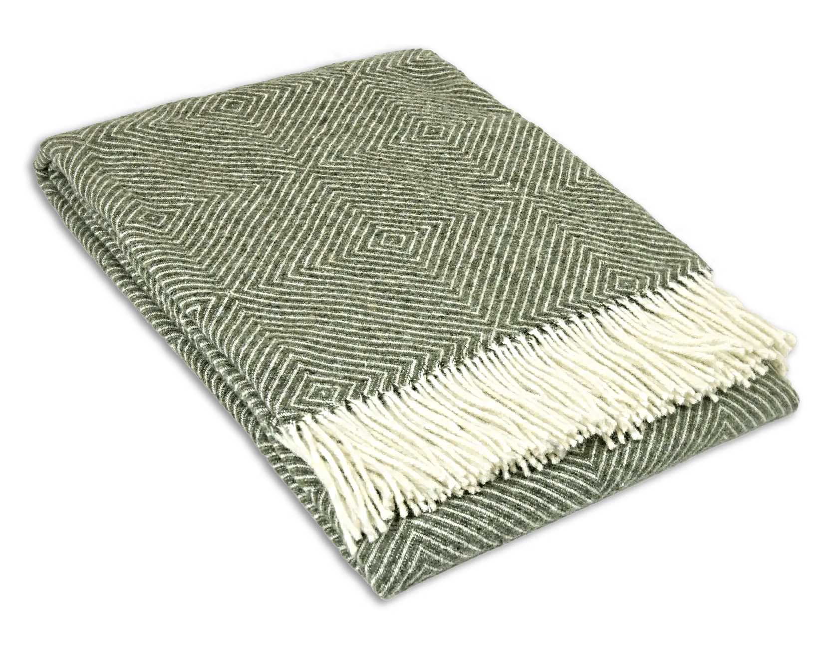 Uldplaid i 45% Merinould - Khaki grøn (140x200 cm) Uldplaid Uldplaiden