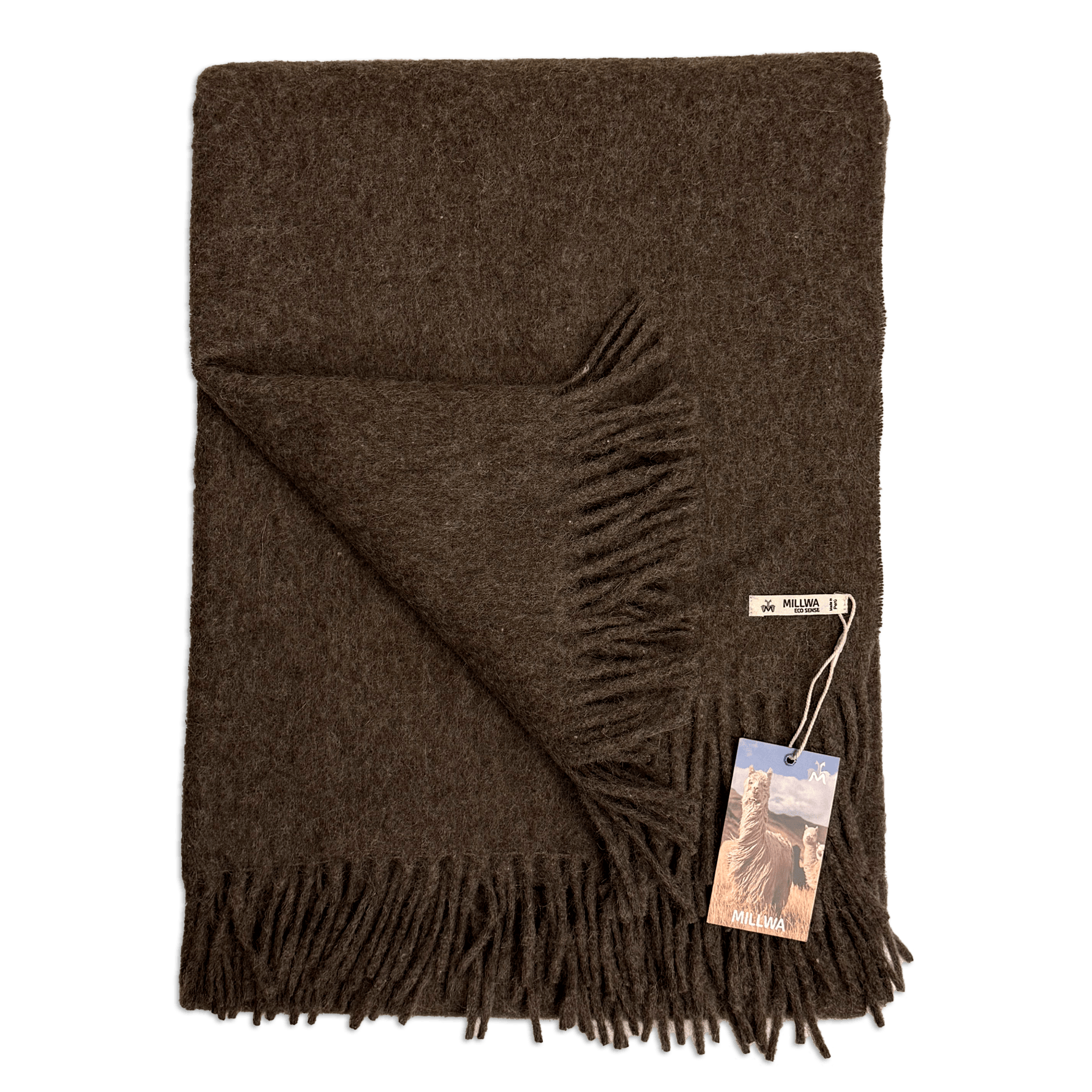 Uldplaid i recycled alpaca uld - Brun Uldplaid Uldplaiden