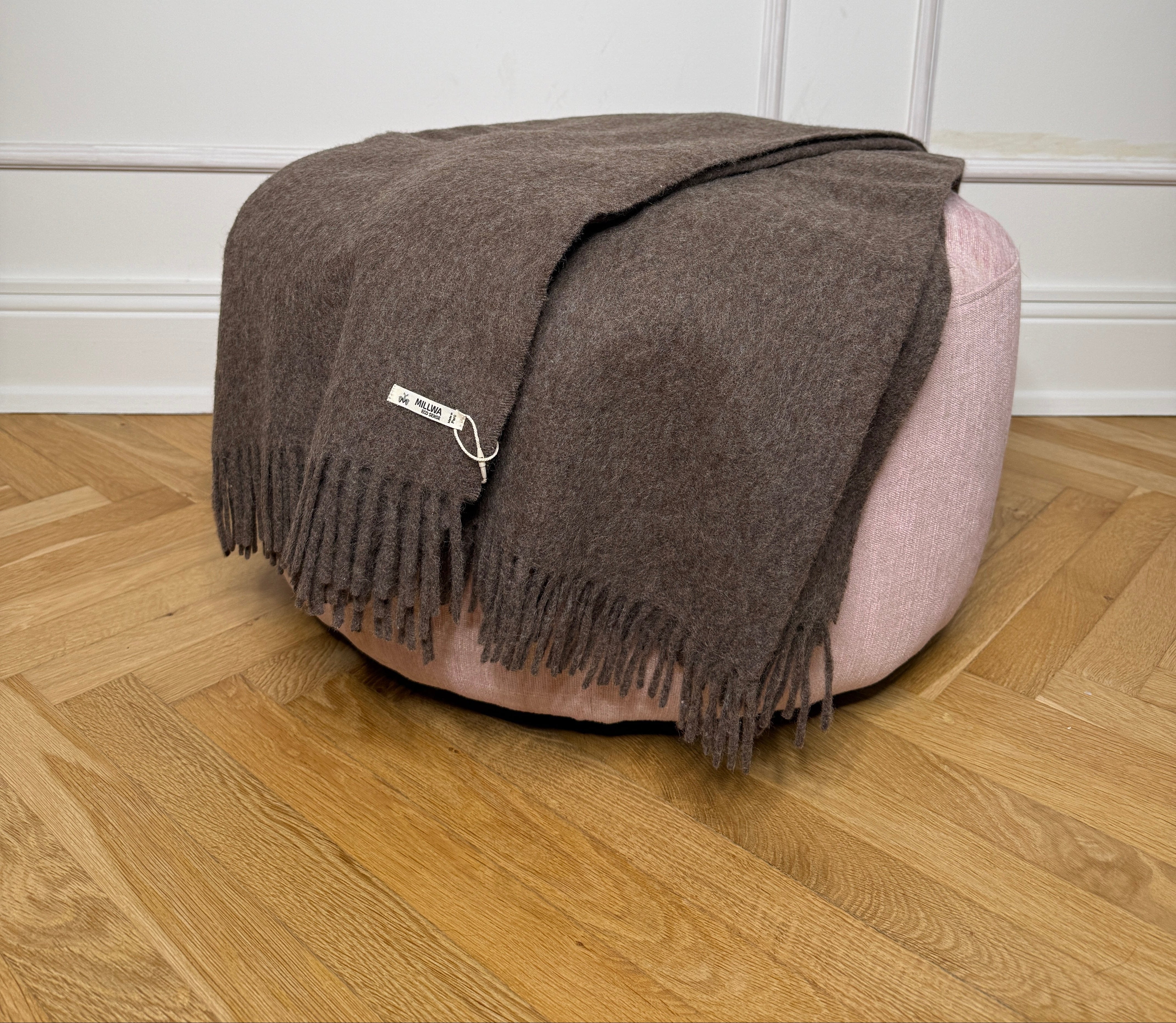 Uldplaid i recycled alpaca uld - Brun Uldplaid Uldplaiden