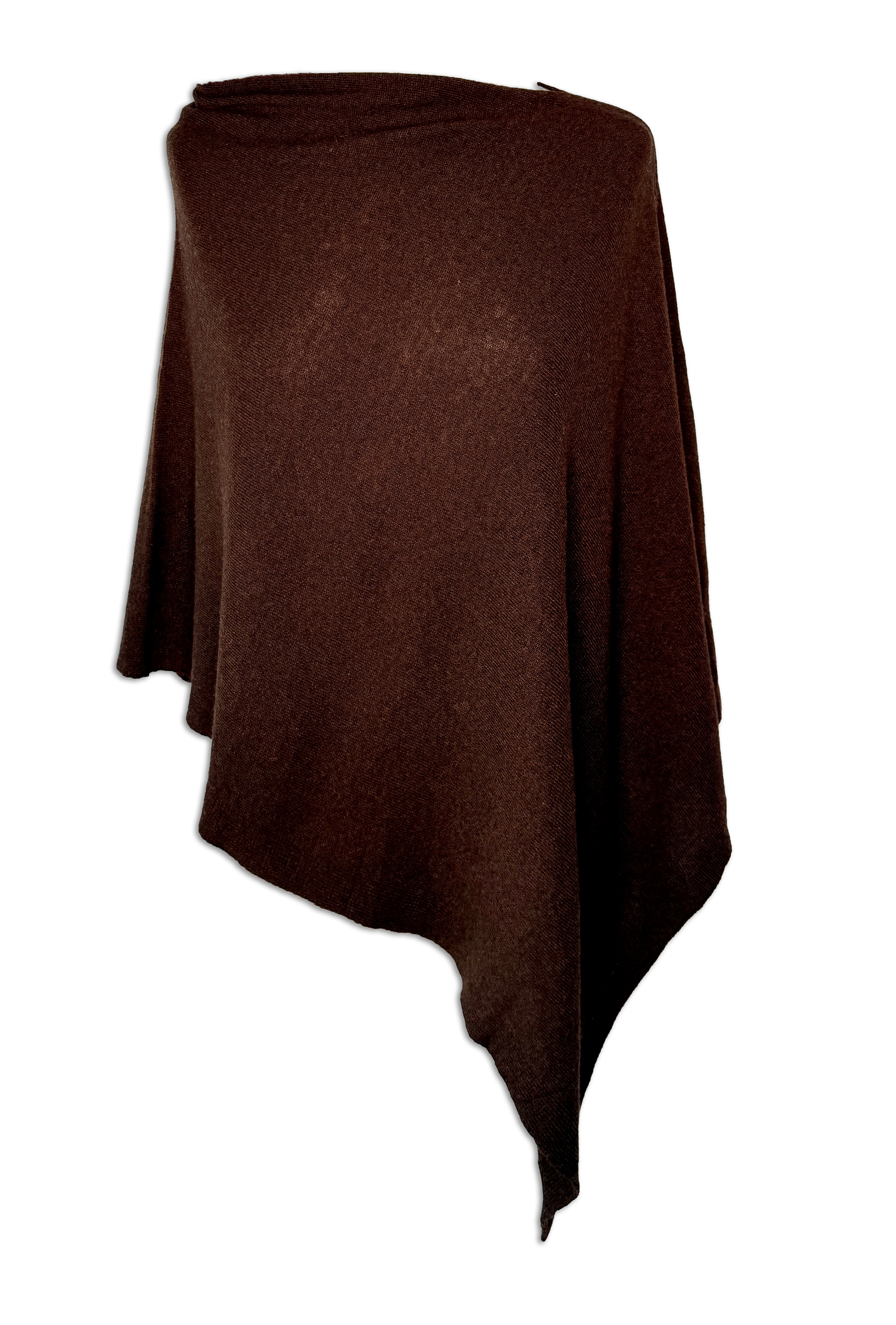 Poncho i 5% cashmere - Brun