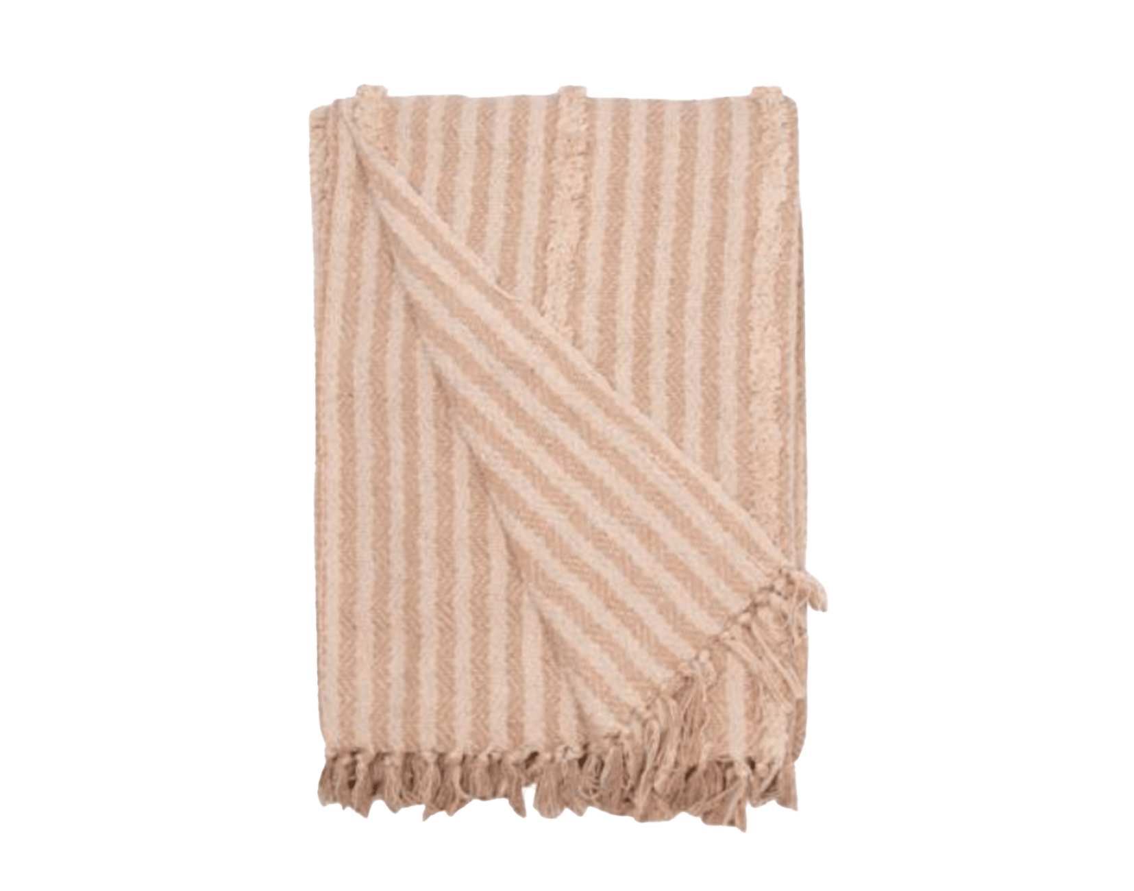 Recycled Bomuldsplaid - Stribet/Tuftet Natur (130x180 cm) Quilt tæppe Au Maison