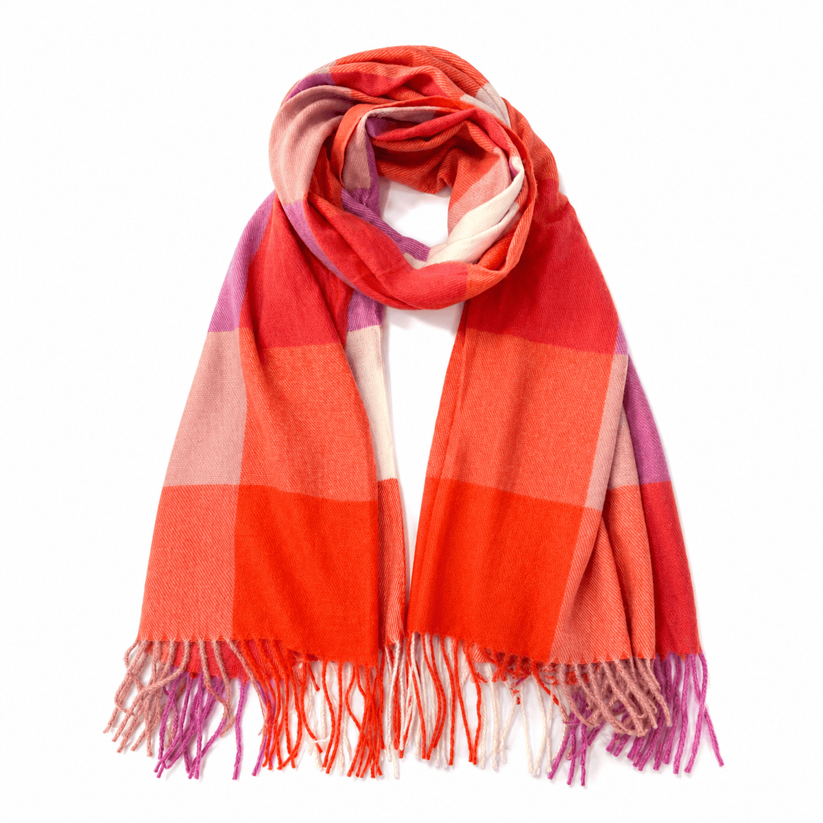 Halstørklæde - Nicola: Orange-rosenrot Fox by Ren GmbH