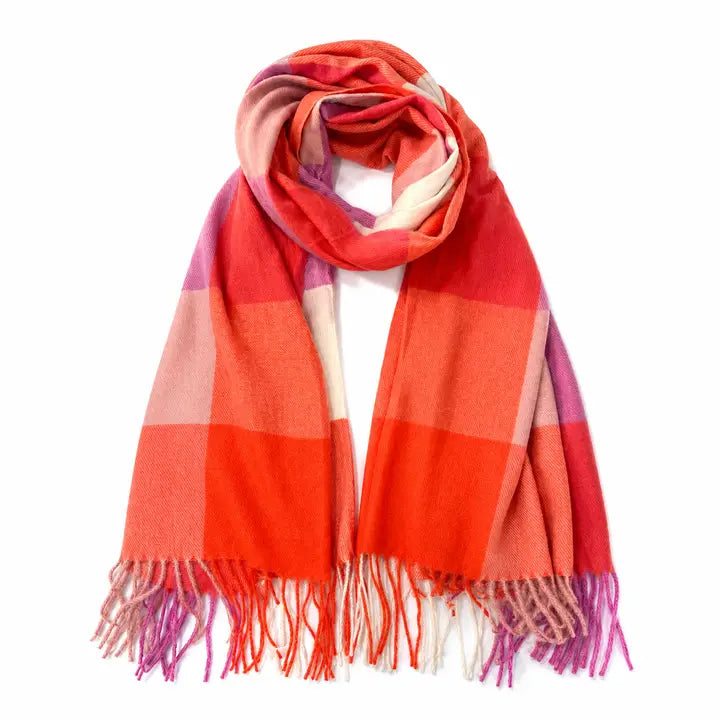 Sjal men uld - Orange-rosa Fox by Ren GmbH