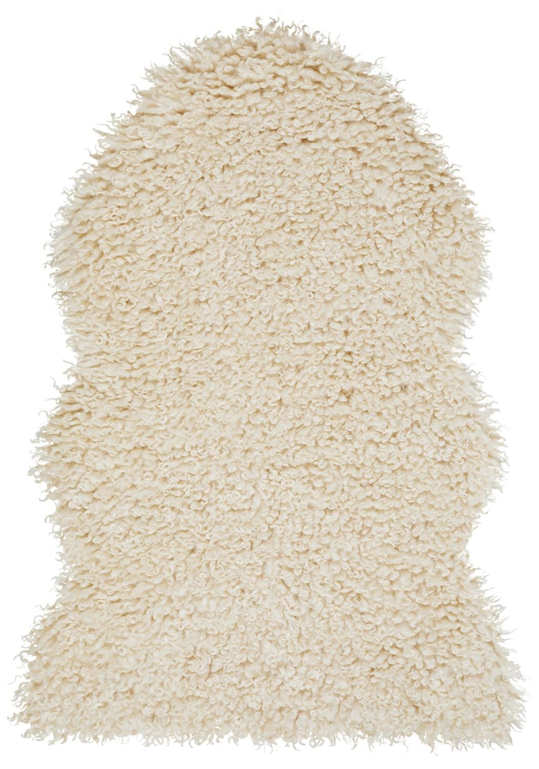 Imiteret krøllet lammeskind - lys beige Lammeskind Lammeskind